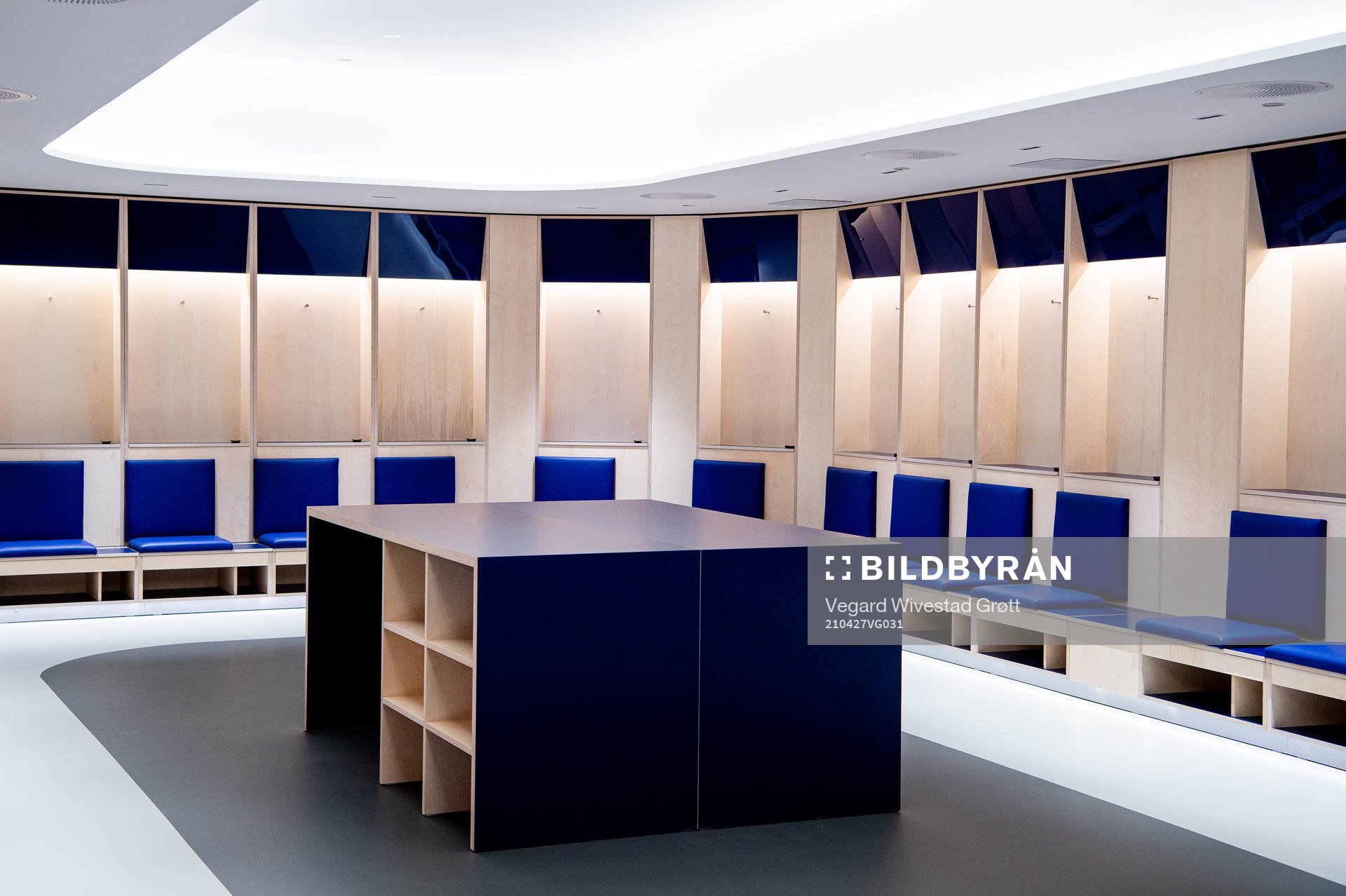 General interior view of the away team dressing room at