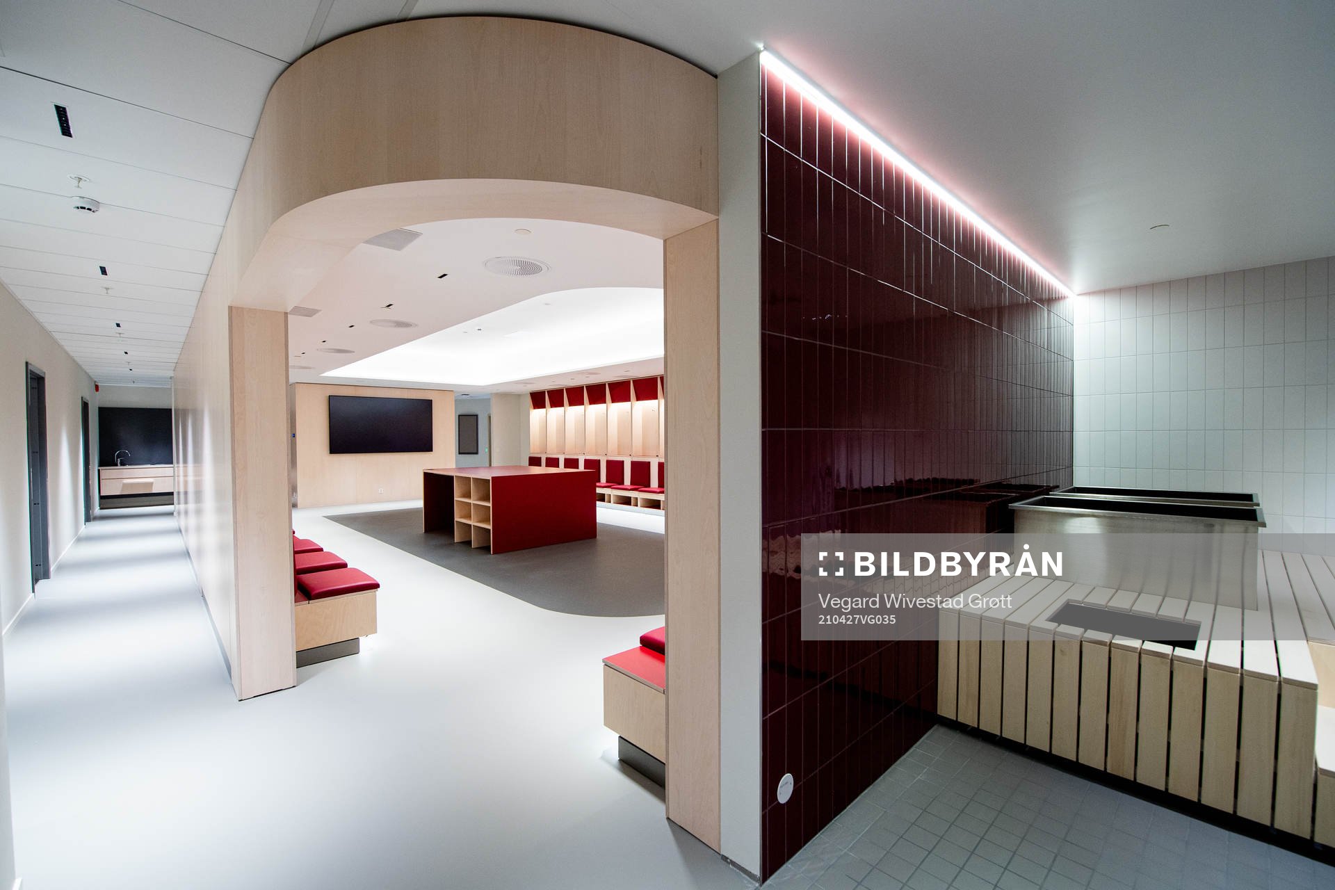 General interior view of the home team dressing room at