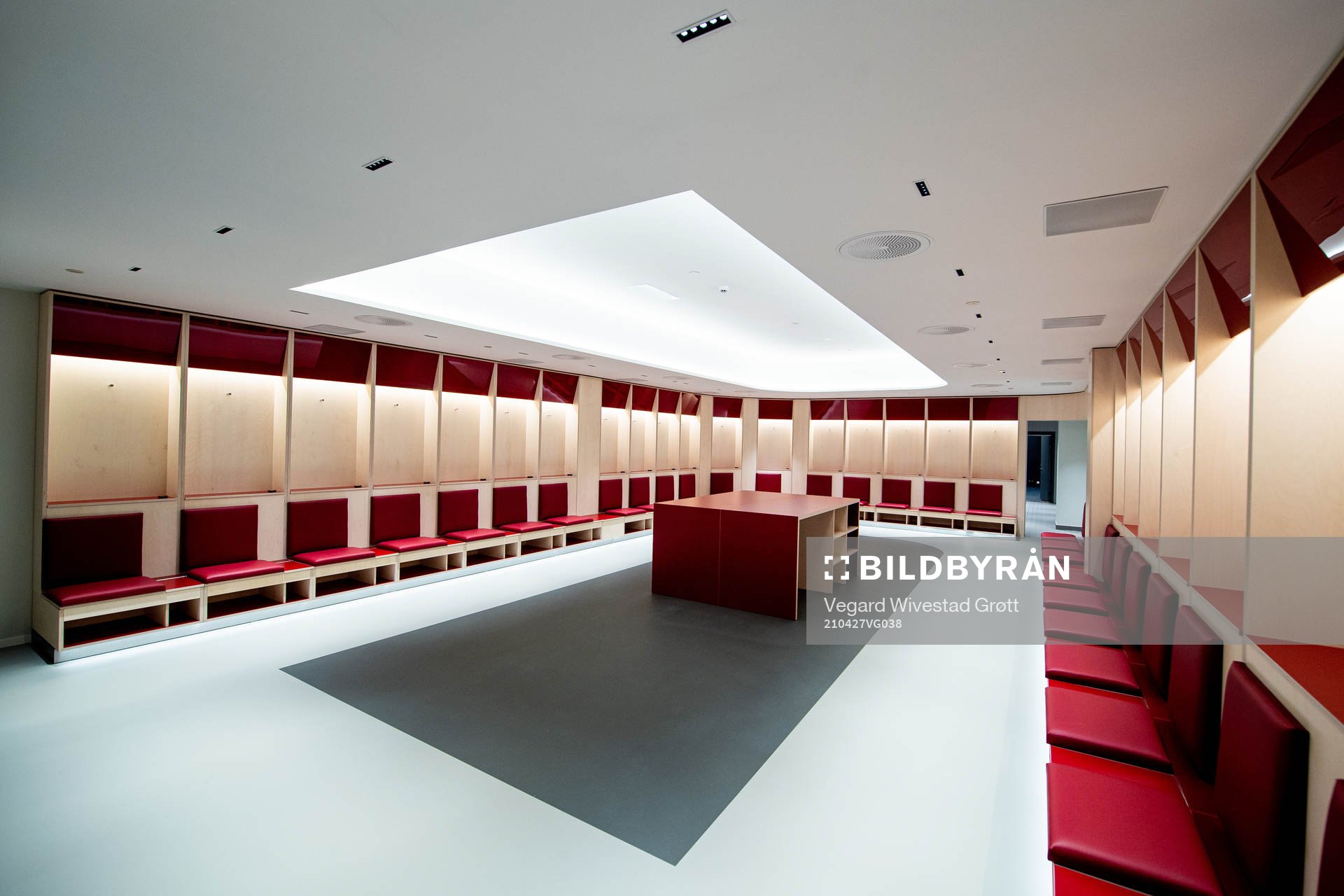General interior view of the home team dressing room at