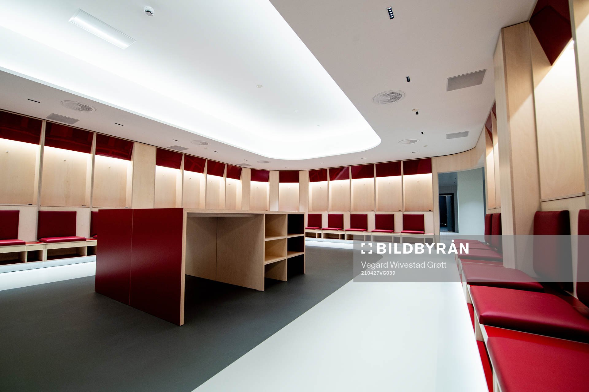 General interior view of the home team dressing room at