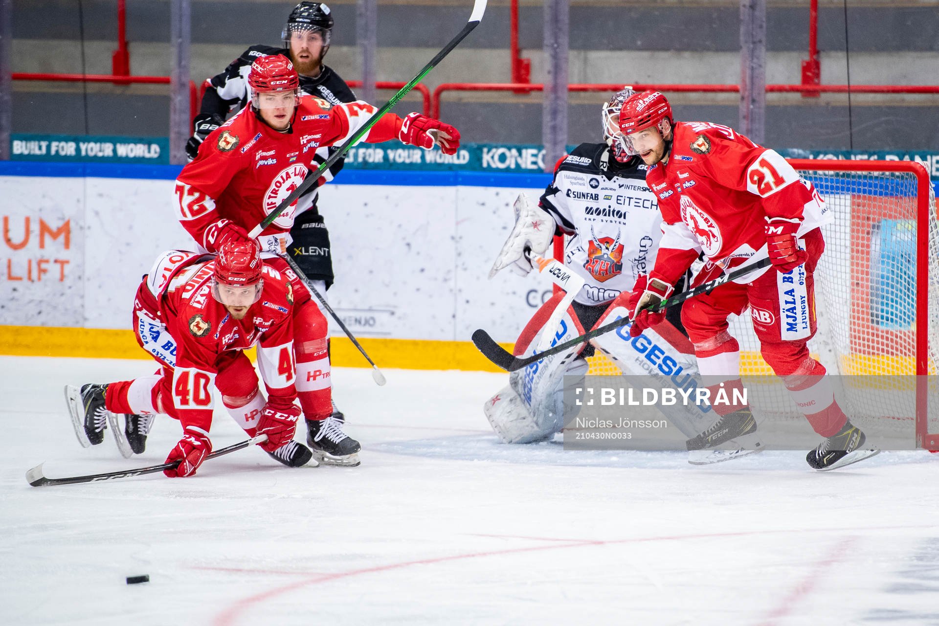 Troja/Ljungbys Jesper Ylivainio, Jesper Emanuelsson och