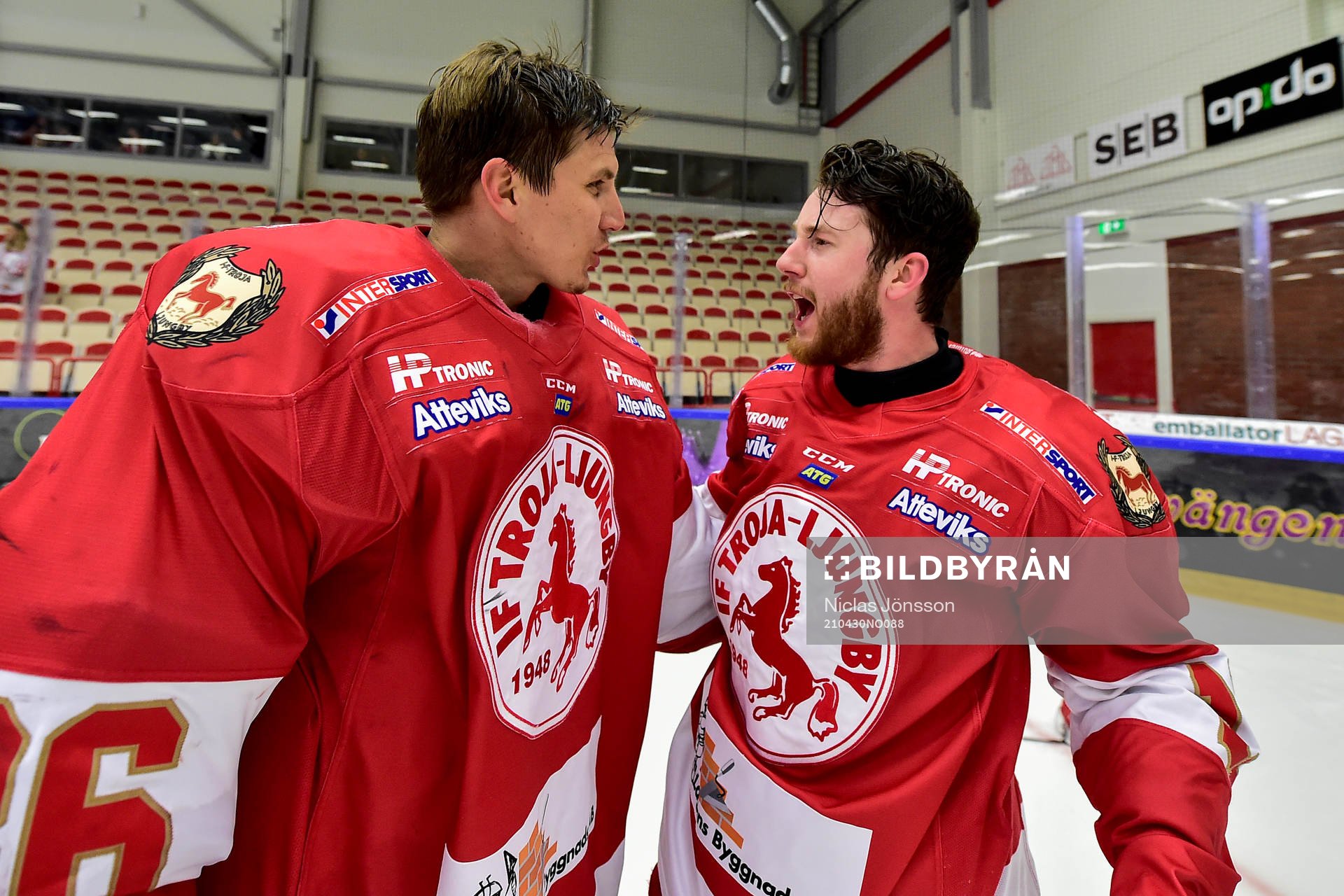 Troja/Ljungbys målvakt Wictor Ragnewall och Victor Romfors