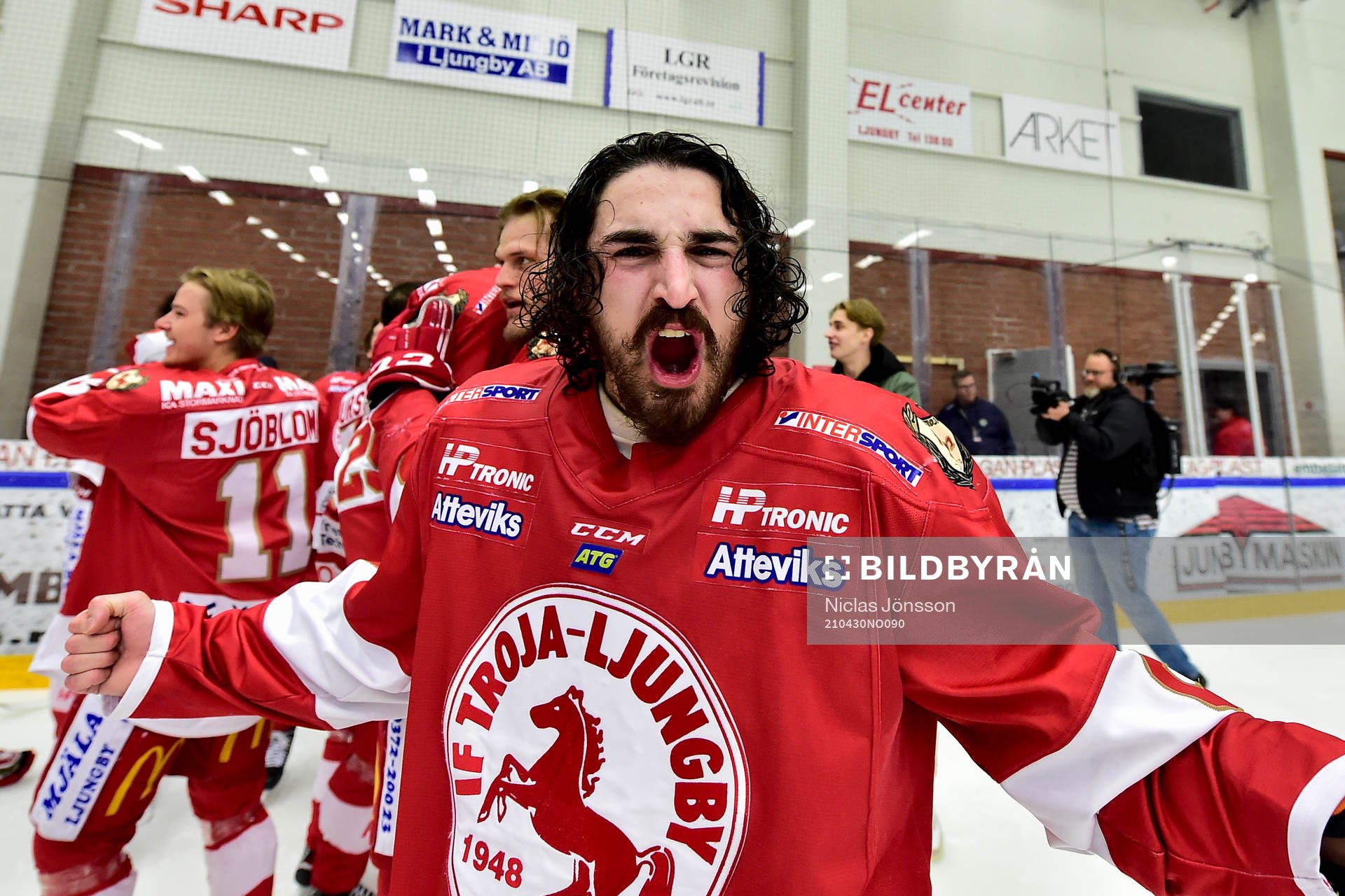 Troja/Ljungbys  Kevin Karlsson jublar
