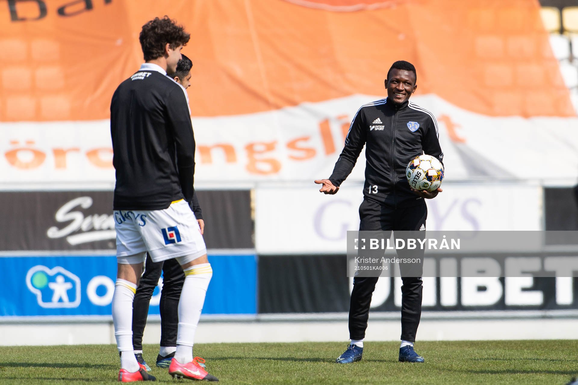 Falkenbergs Umar Bala Muhammed före fotbollsmatchen i