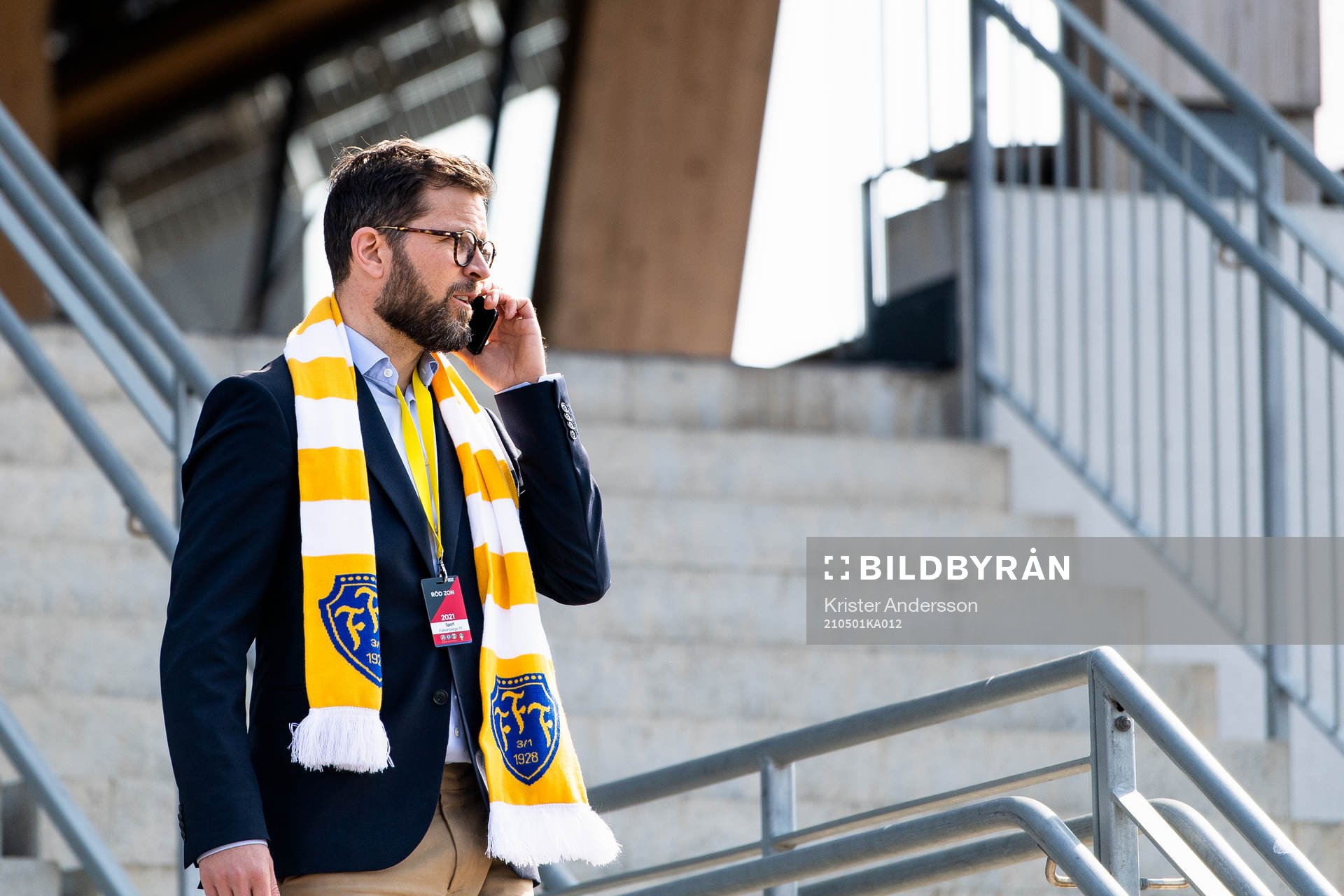 Falkenbergs David Svensson före fotbollsmatchen i