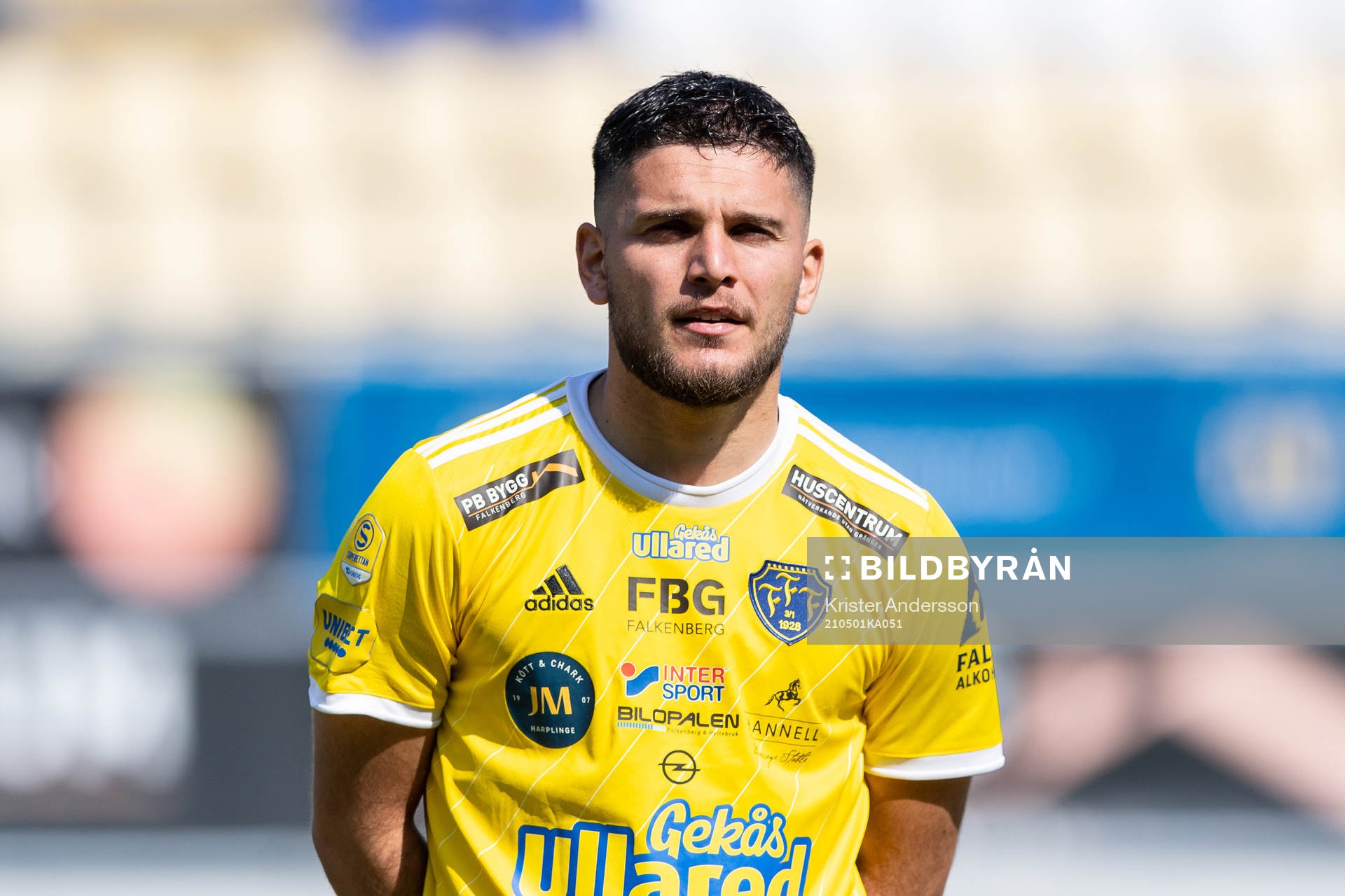 Falkenbergs Edi Sylisufaj före fotbollsmatchen i