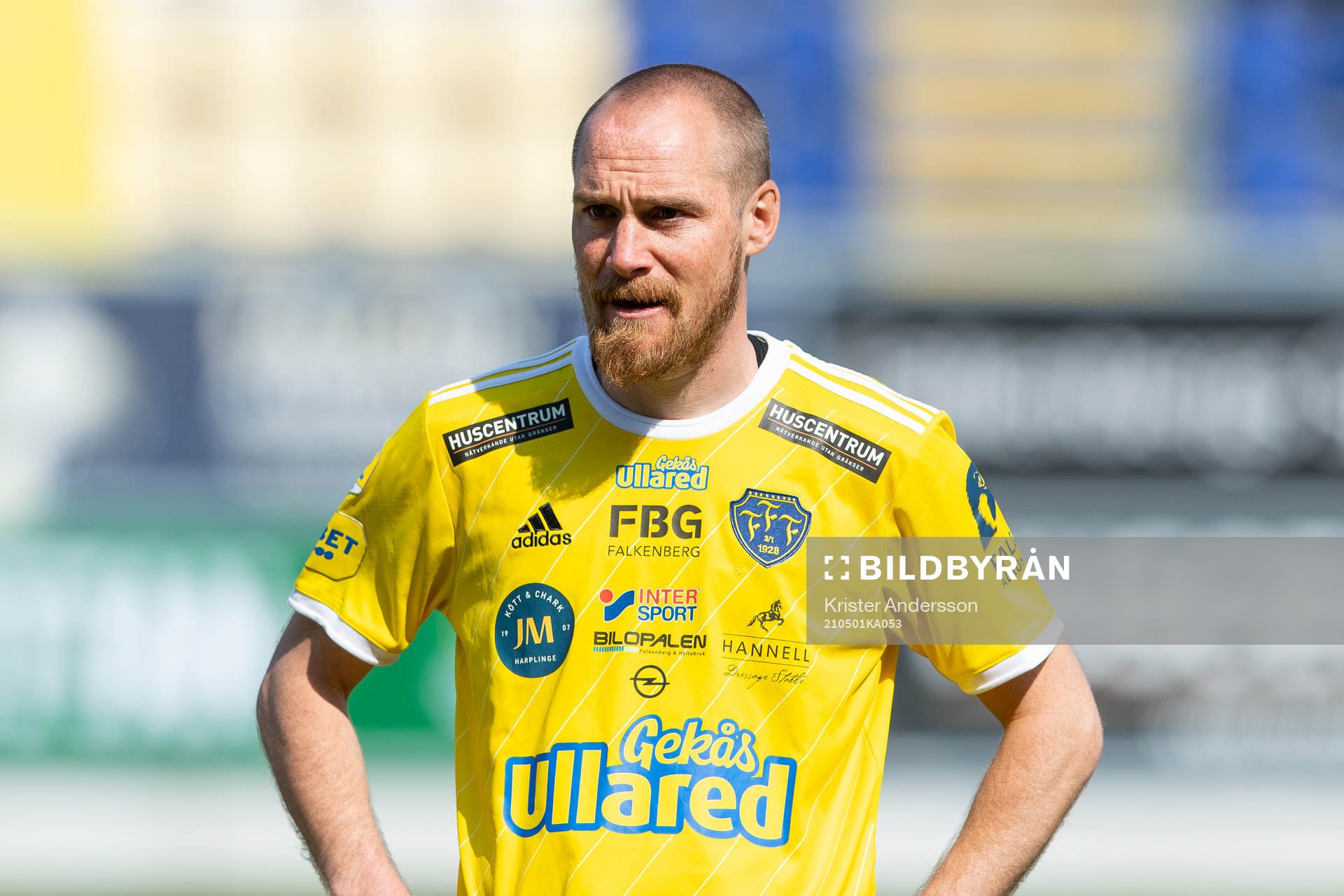 Falkenbergs Christoffer Carlsson före fotbollsmatchen i