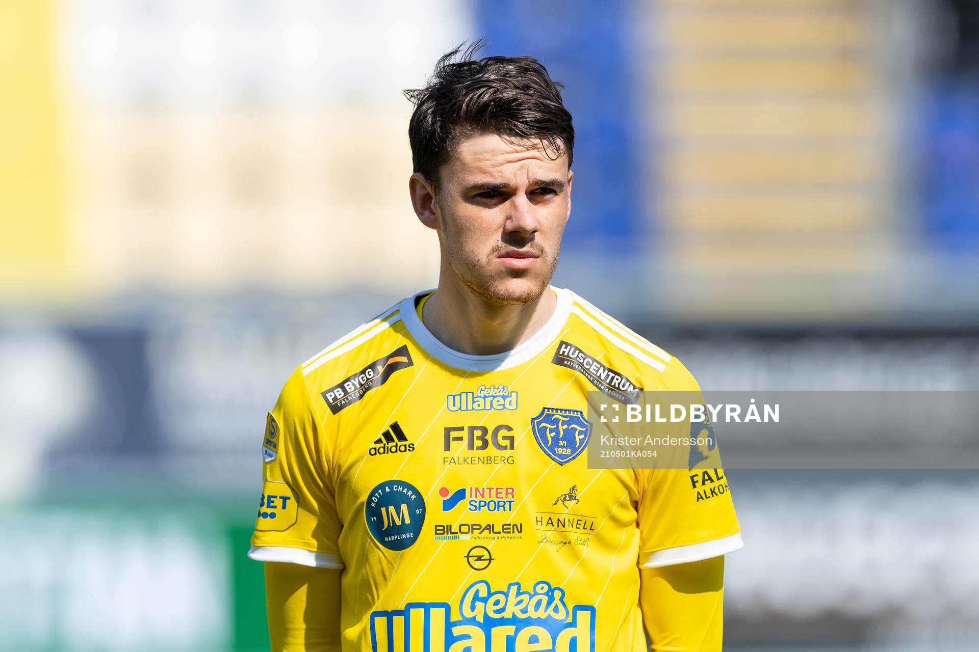 Falkenbergs Samuel Adrian före fotbollsmatchen i