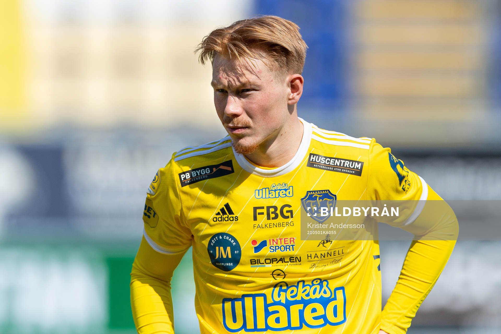Falkenbergs Linus Borgström före fotbollsmatchen i