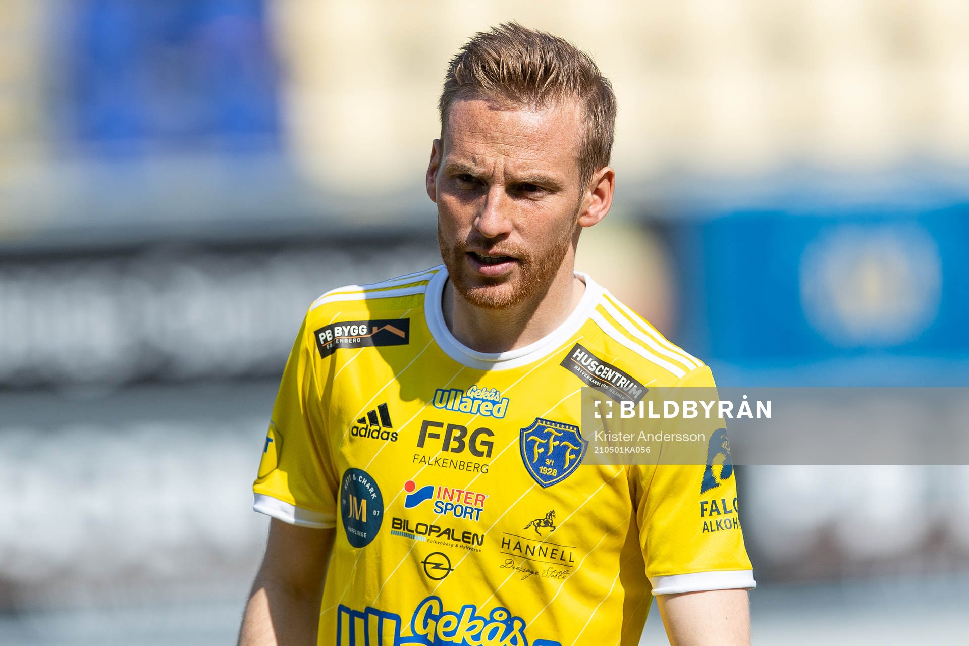 Falkenbergs Tobias Englund före fotbollsmatchen i
