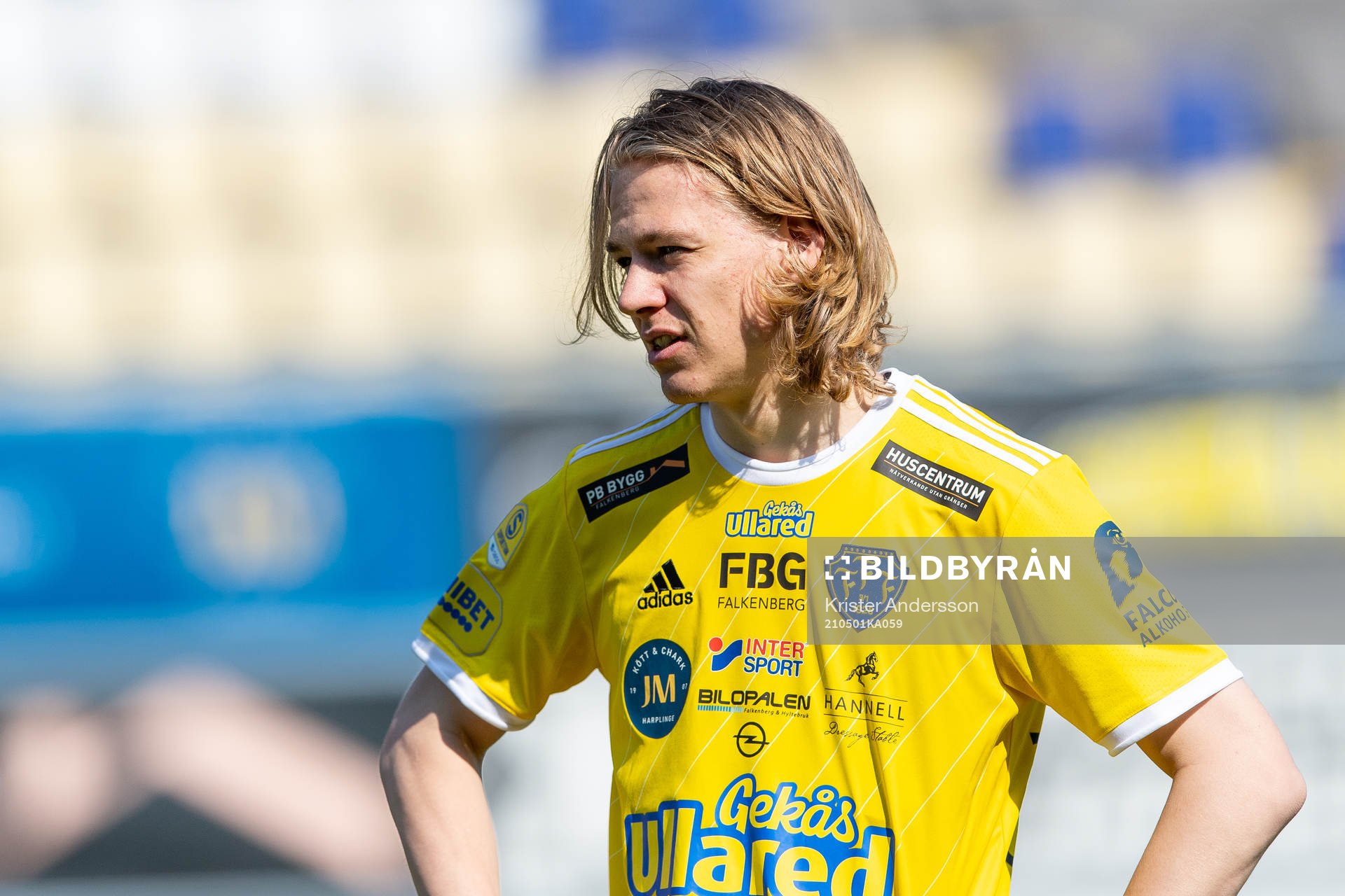 Falkenbergs Melker Nilsson före fotbollsmatchen i