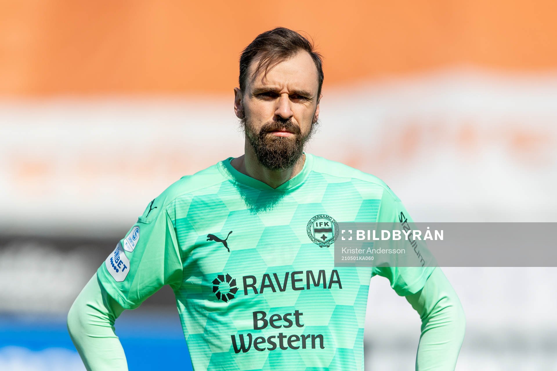 Värnamos målvakt Pilip Vaitsiakhovich före