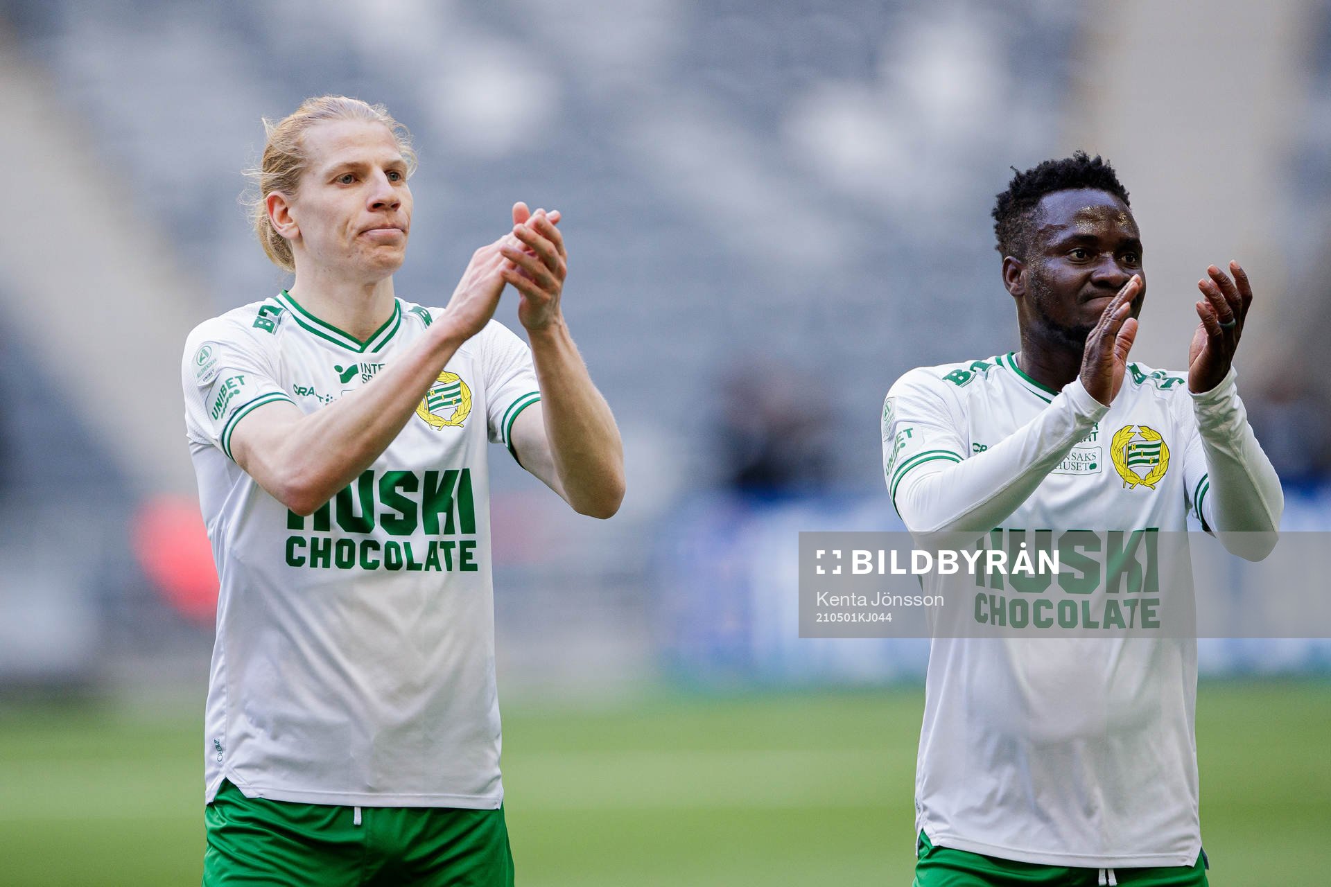 Hammarbys Gustav Ludwigson och David Accam deppar