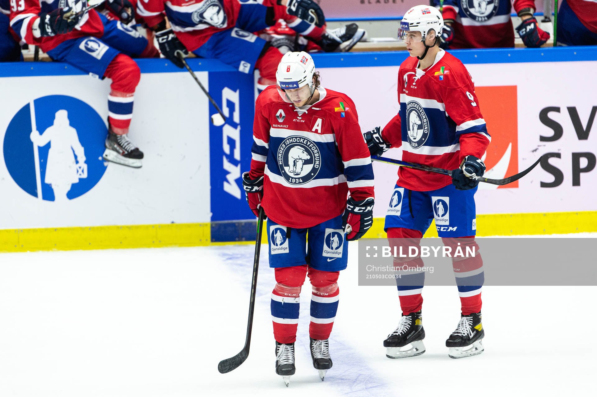 Mathias Trettenes and Emil Lilleberg of Norway look dejected