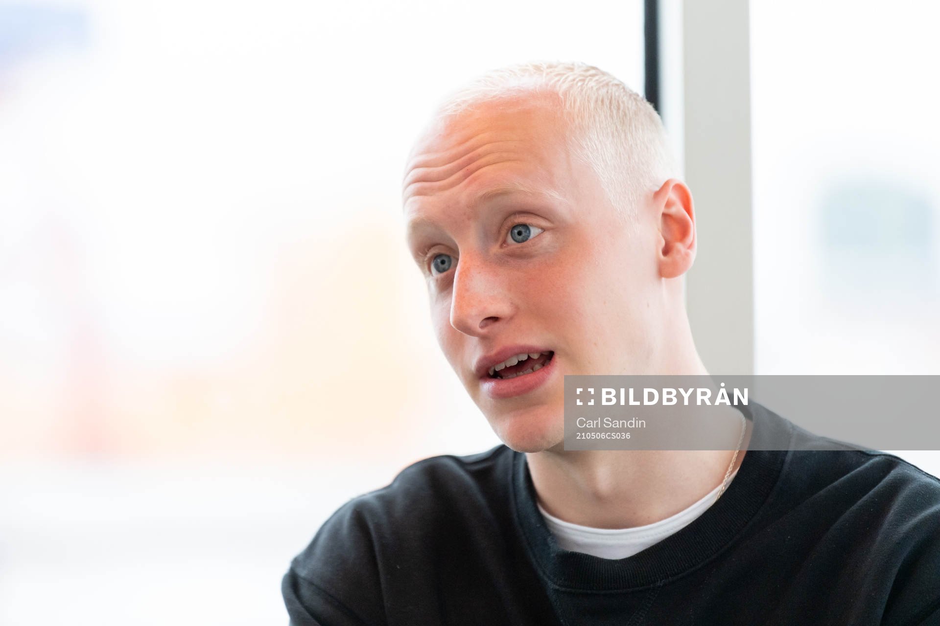 Häckens Valgeir Fridriksson blir intervjuad