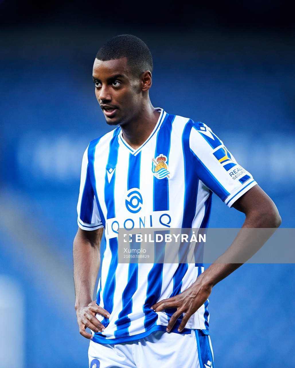 Alexander Isak of Real Sociedad reacts