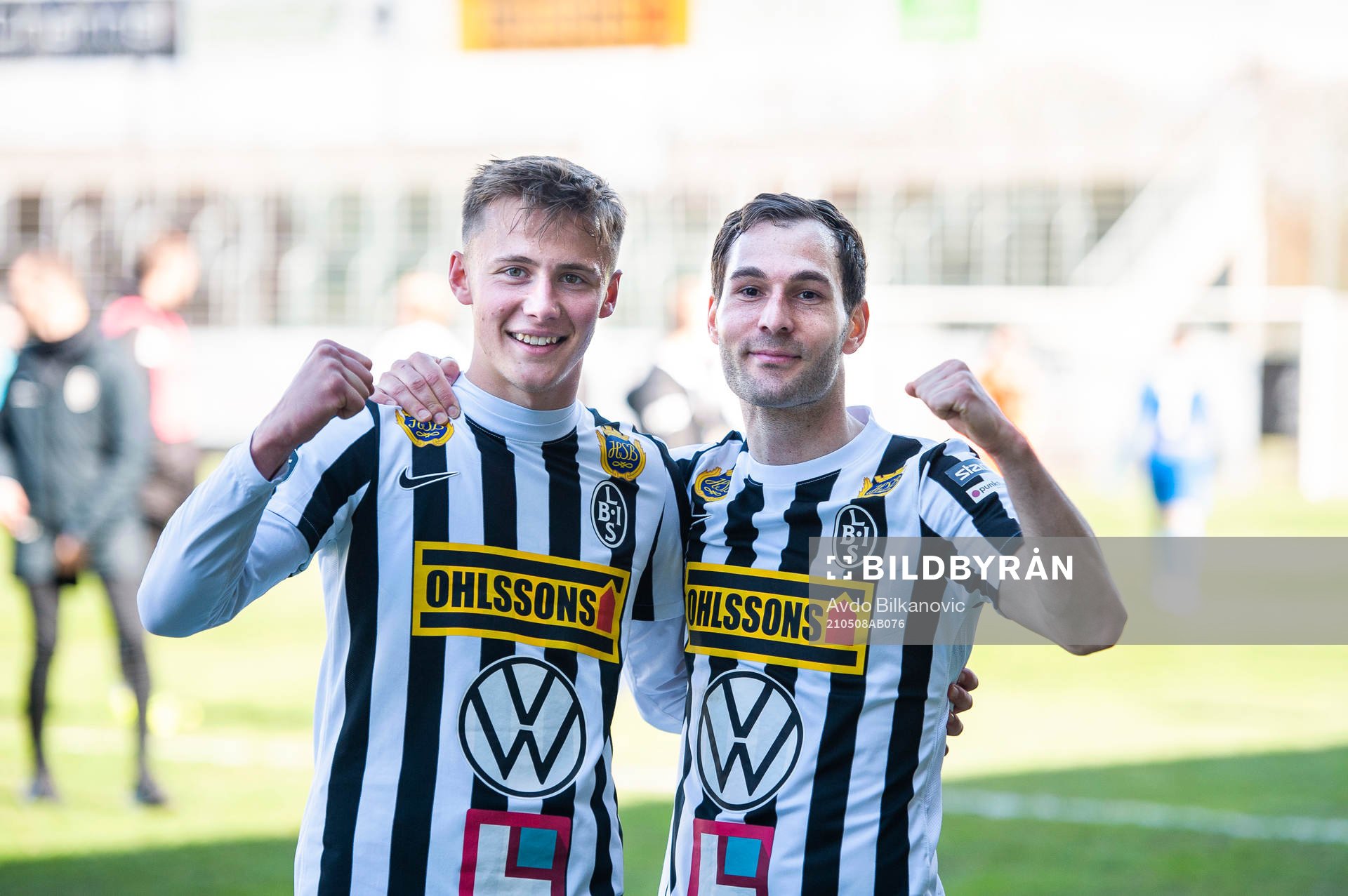 Landskronas Melker Heier och Alexander Tkacz jublar