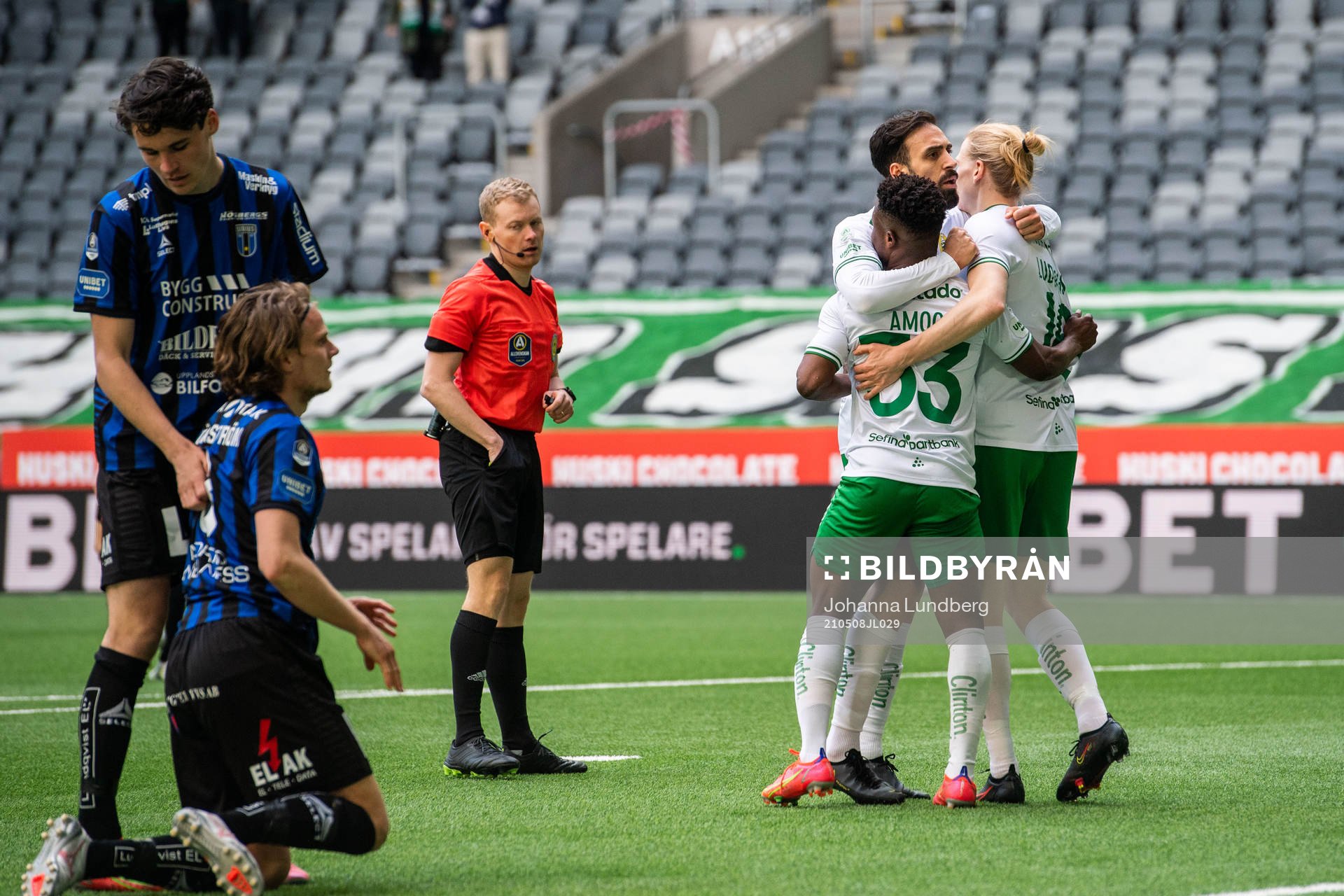 Hammarbys Akinkunmi Amoo, Gustav Ludwigson och Abdul