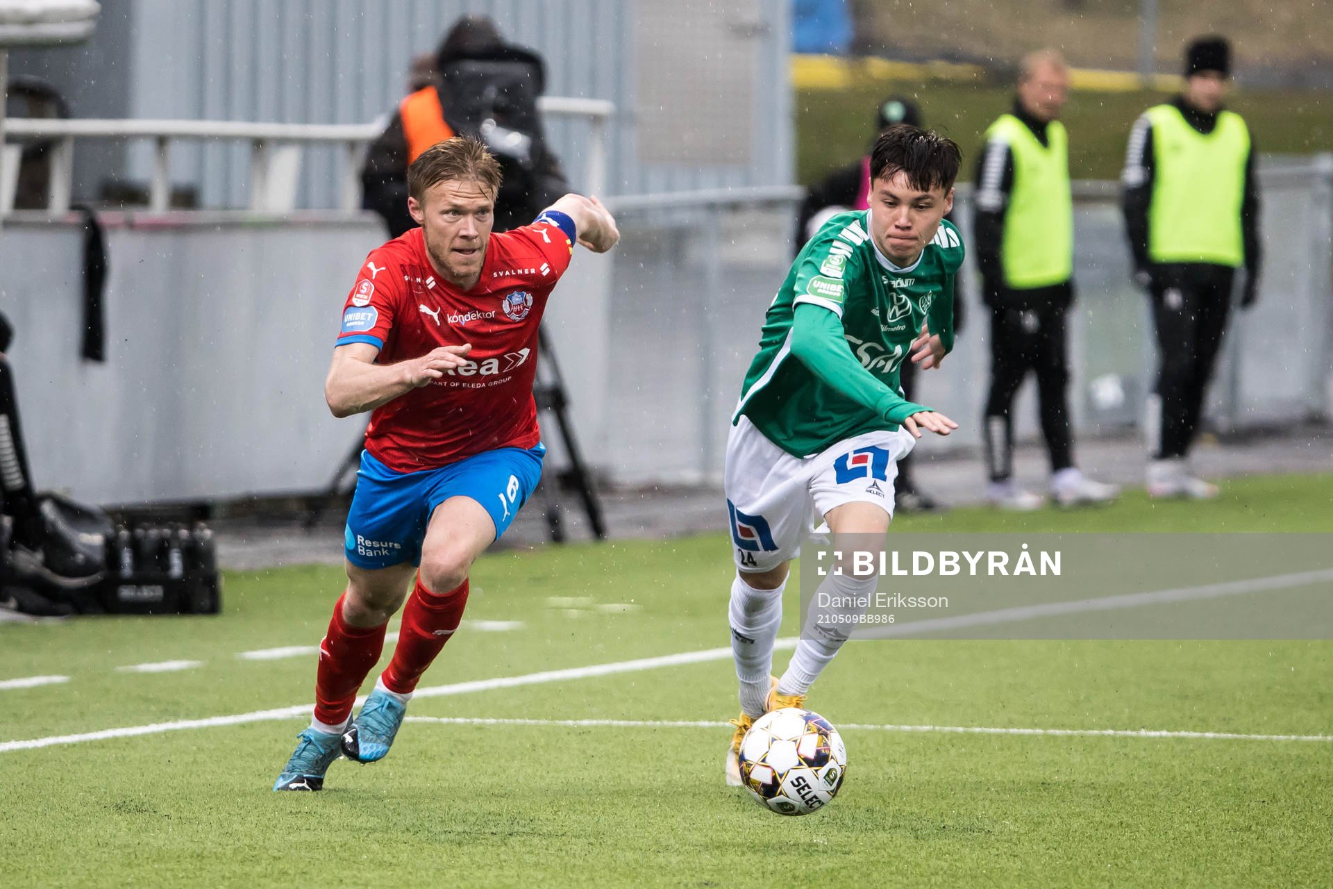 Helsingborgs Andreas Landgren och Brages Noa Williams
