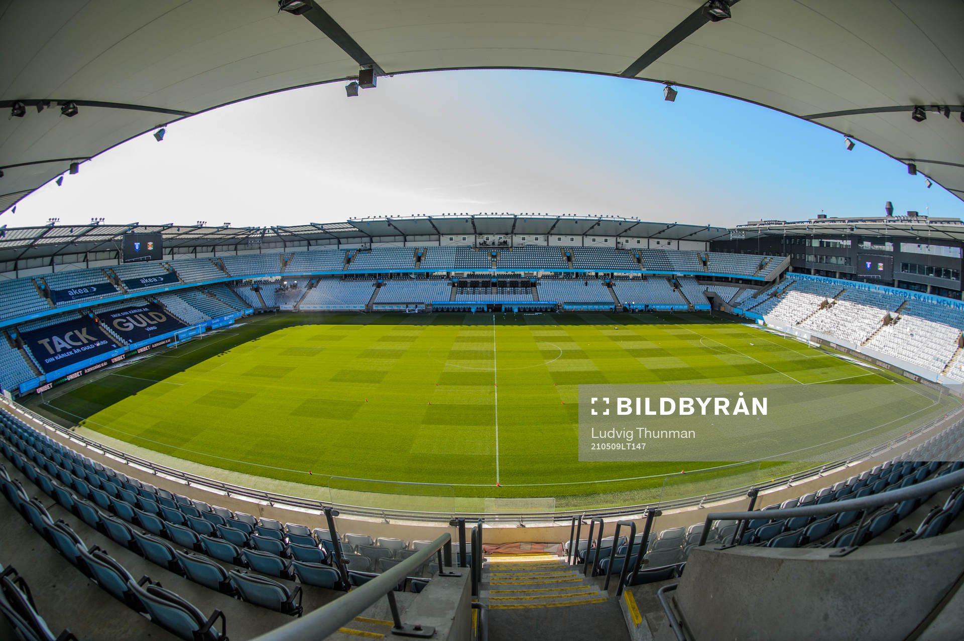 Översiktsbild över Eleda Stadion inför fotbollsmatchen i Allsvenskan mellan Malmö FF och Varberg den 9 maj 2021 i Malmö. 