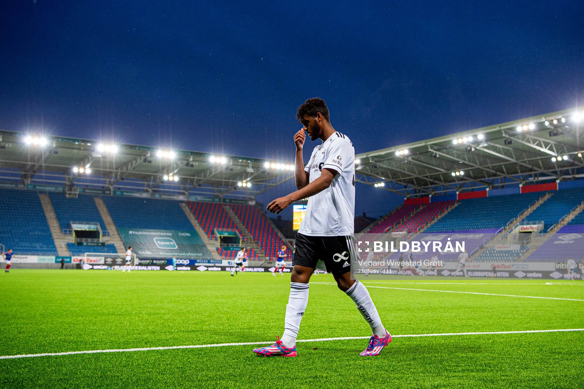 Emil Ceide of Rosenborg walks off the pitch