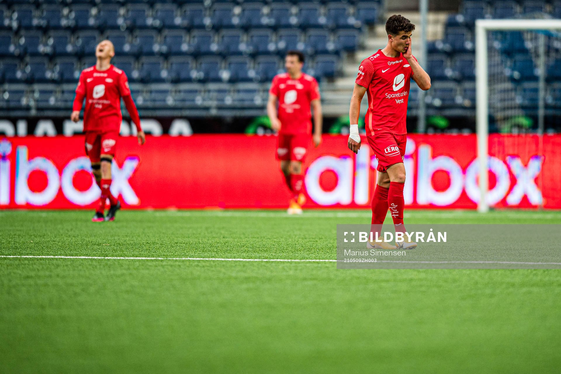 Filip Møller Delaveris of Brann looks dejected