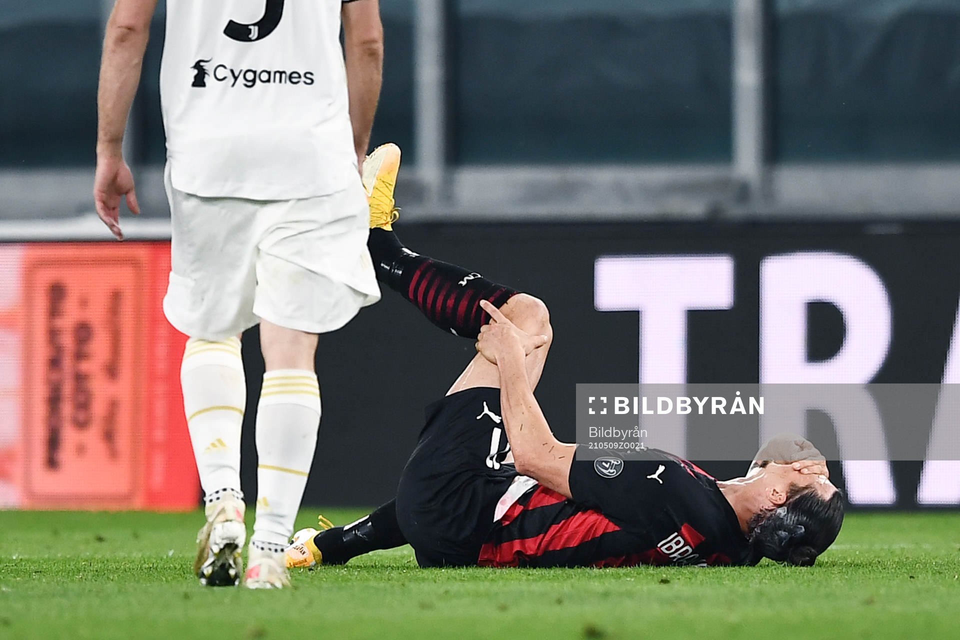 Zlatan Ibrahimovic of Milan during the Serie A match between Juventus and Milan on May 9, 2021 in Turin.
