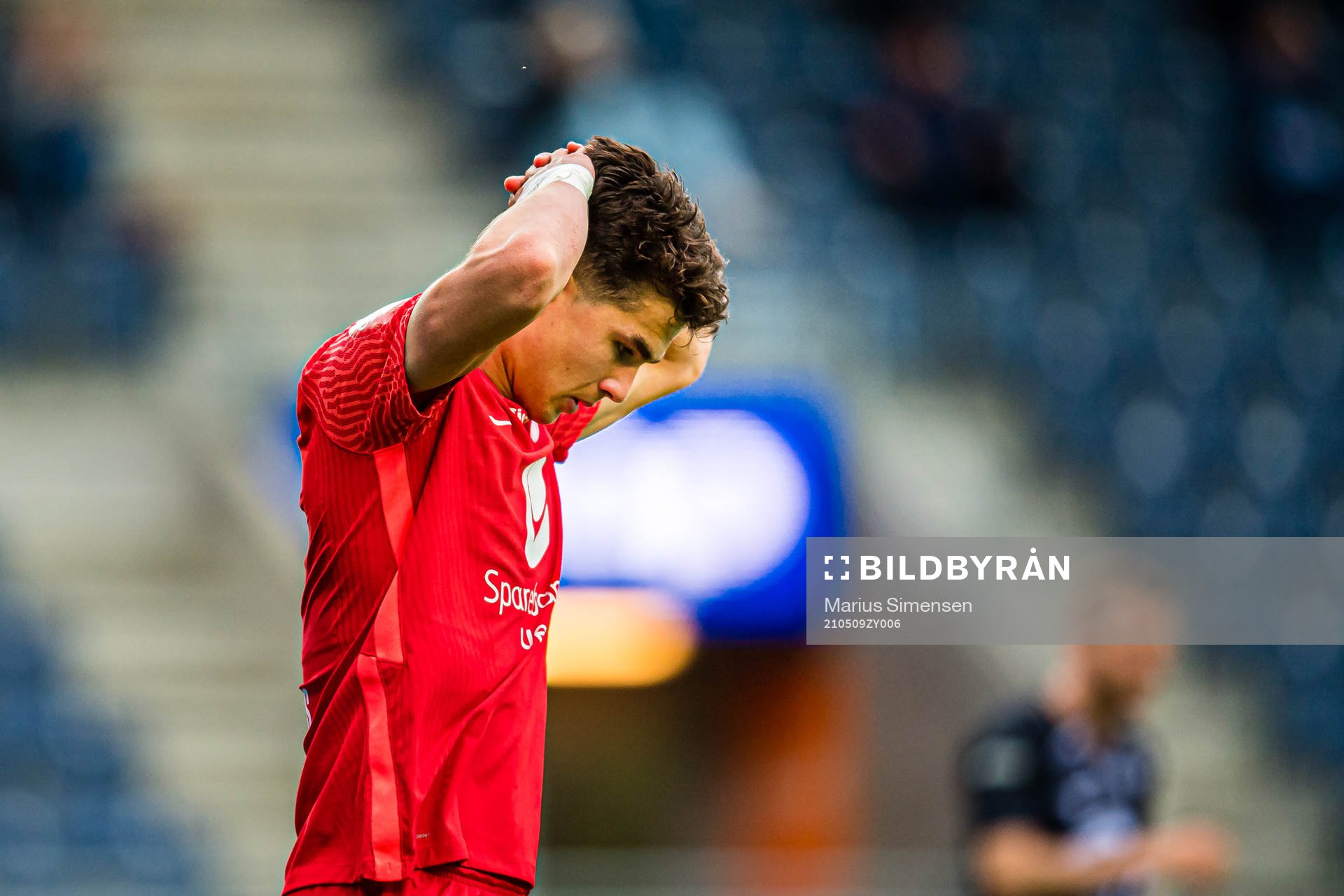 Filip Møller Delaveris of Brann looks dejected