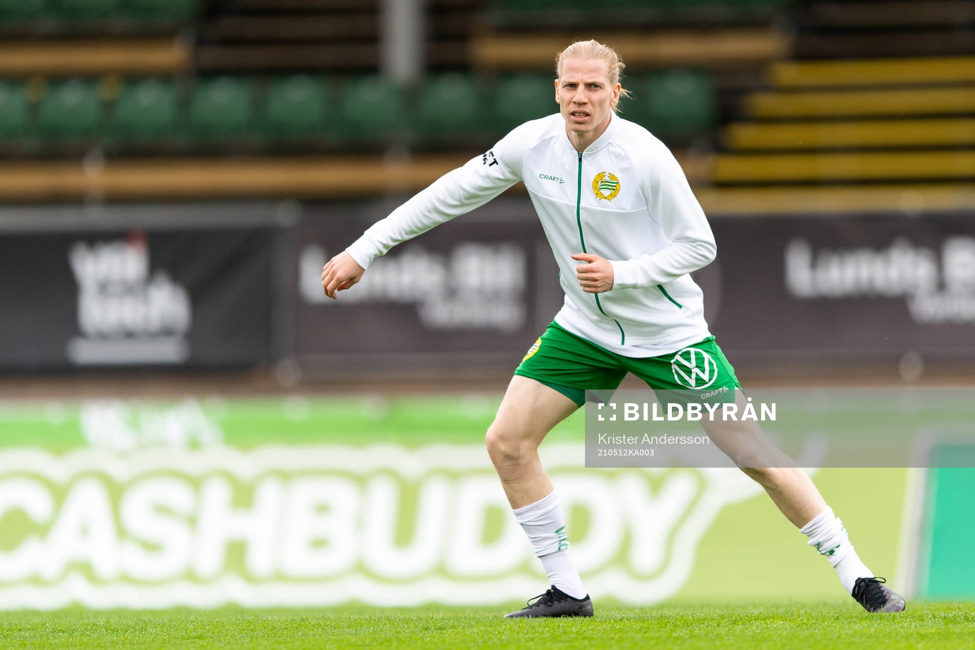 Hammarbys Gustav Ludwigson före fotbollsmatchen i