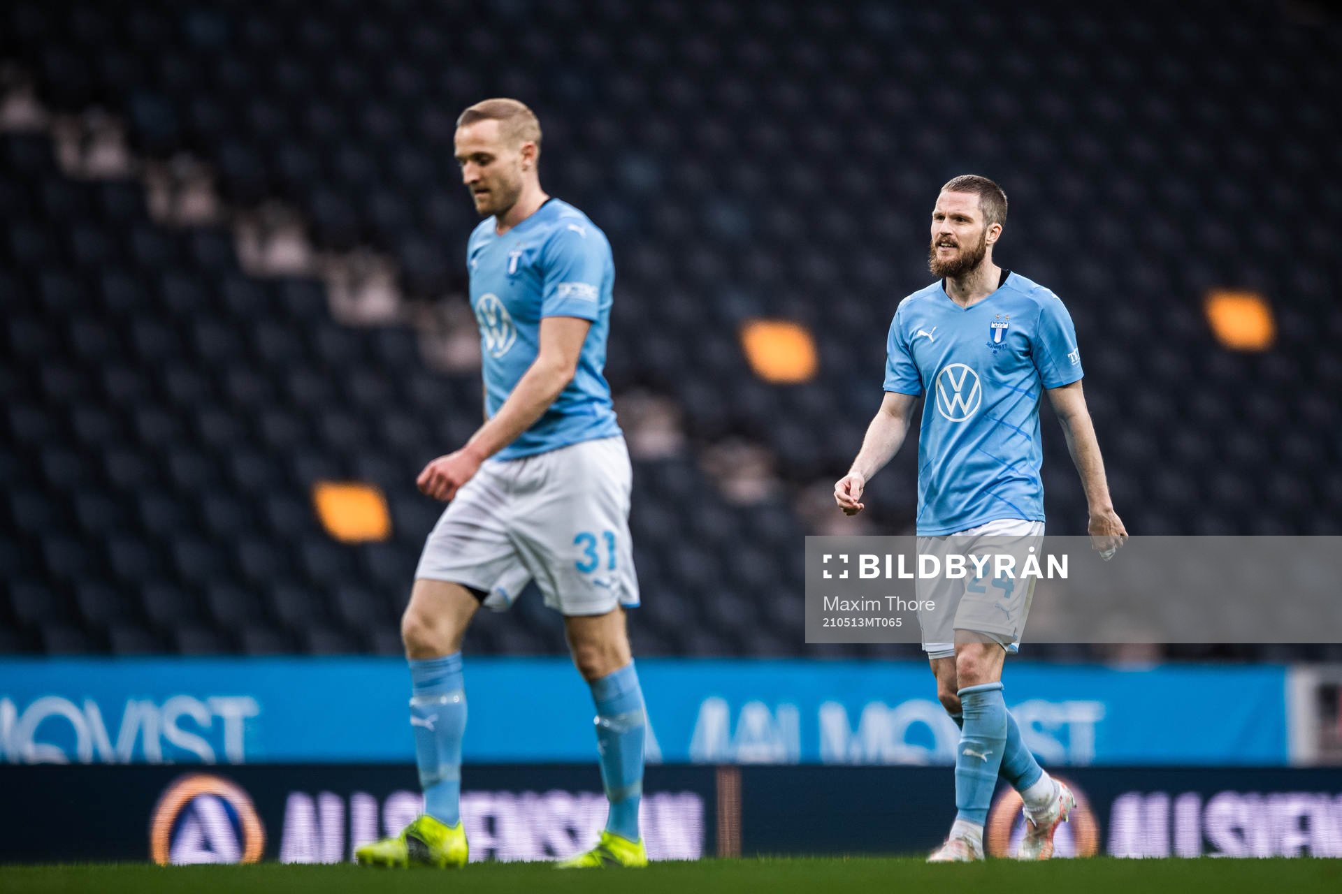 Malmö FFs Franz Brorsson och Lasse Nielsen deppar