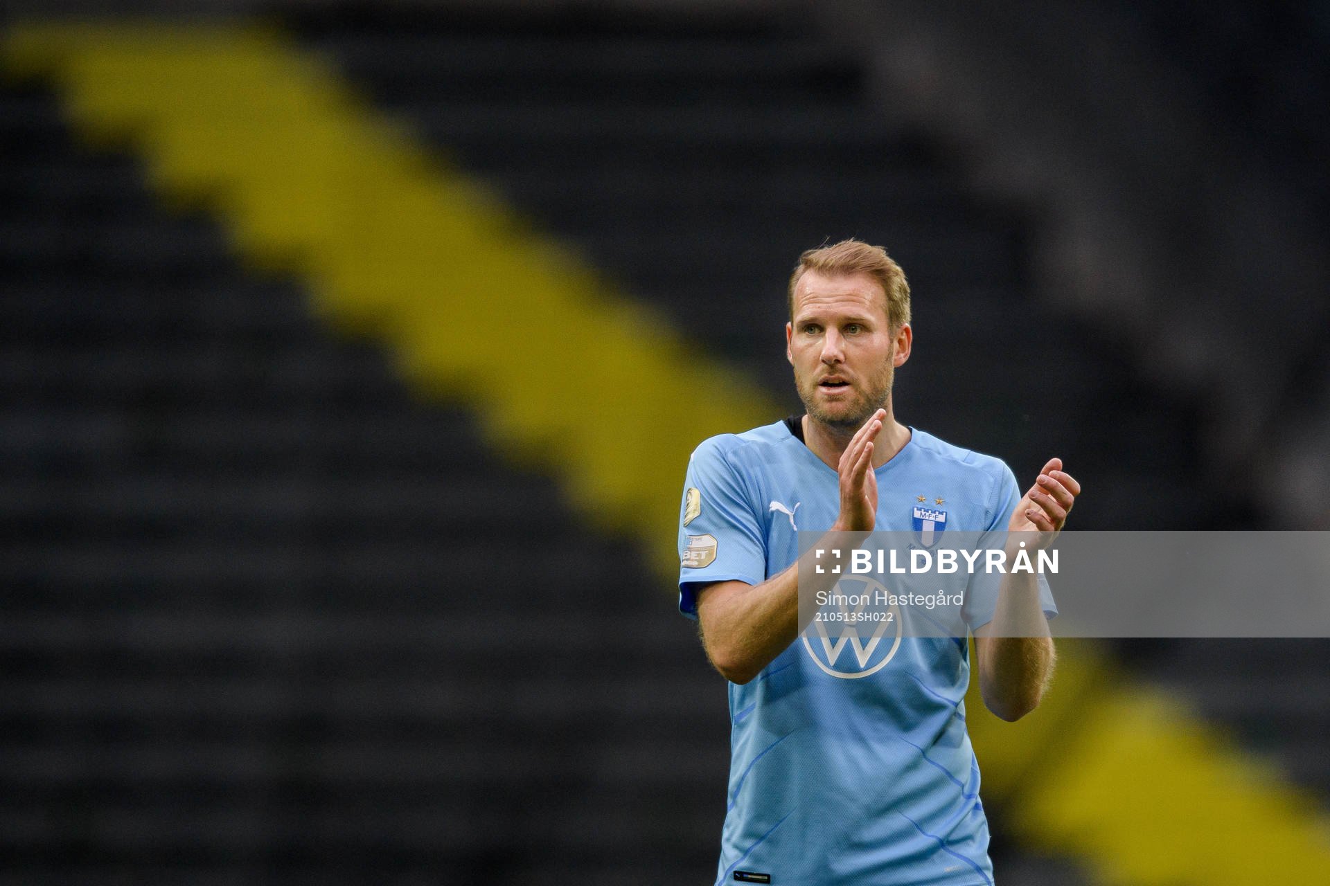 Malmö FFs Ola Toivonen under fotbollsmatchen i Allsvenskan mellan AIK och Malmö FF den 13 maj 2021 i Stockholm. 