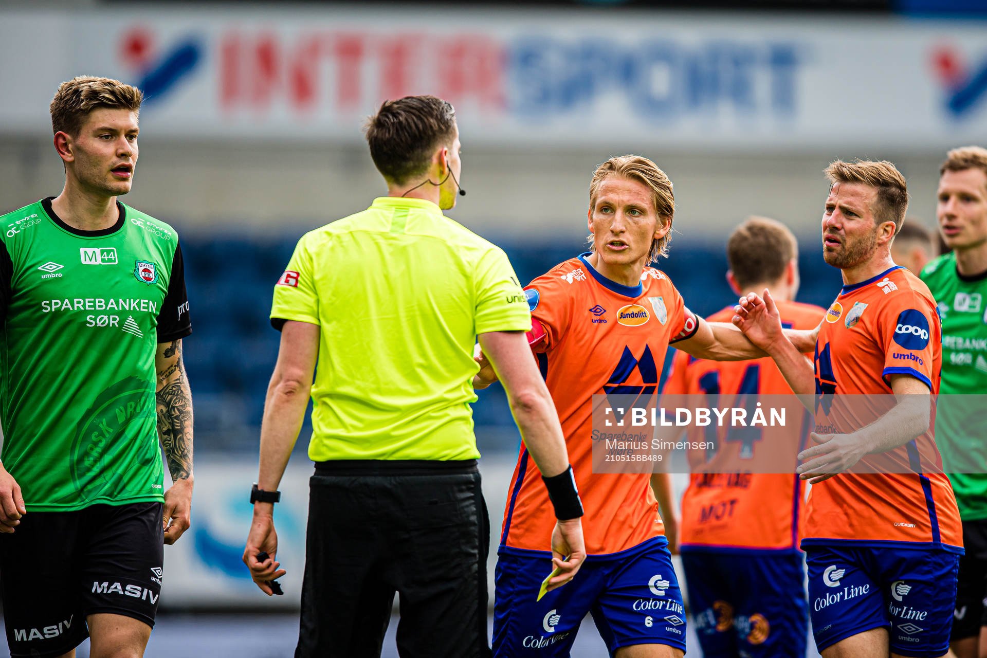 Erlend Segberg and Simen Rafn of Aalesund reacts