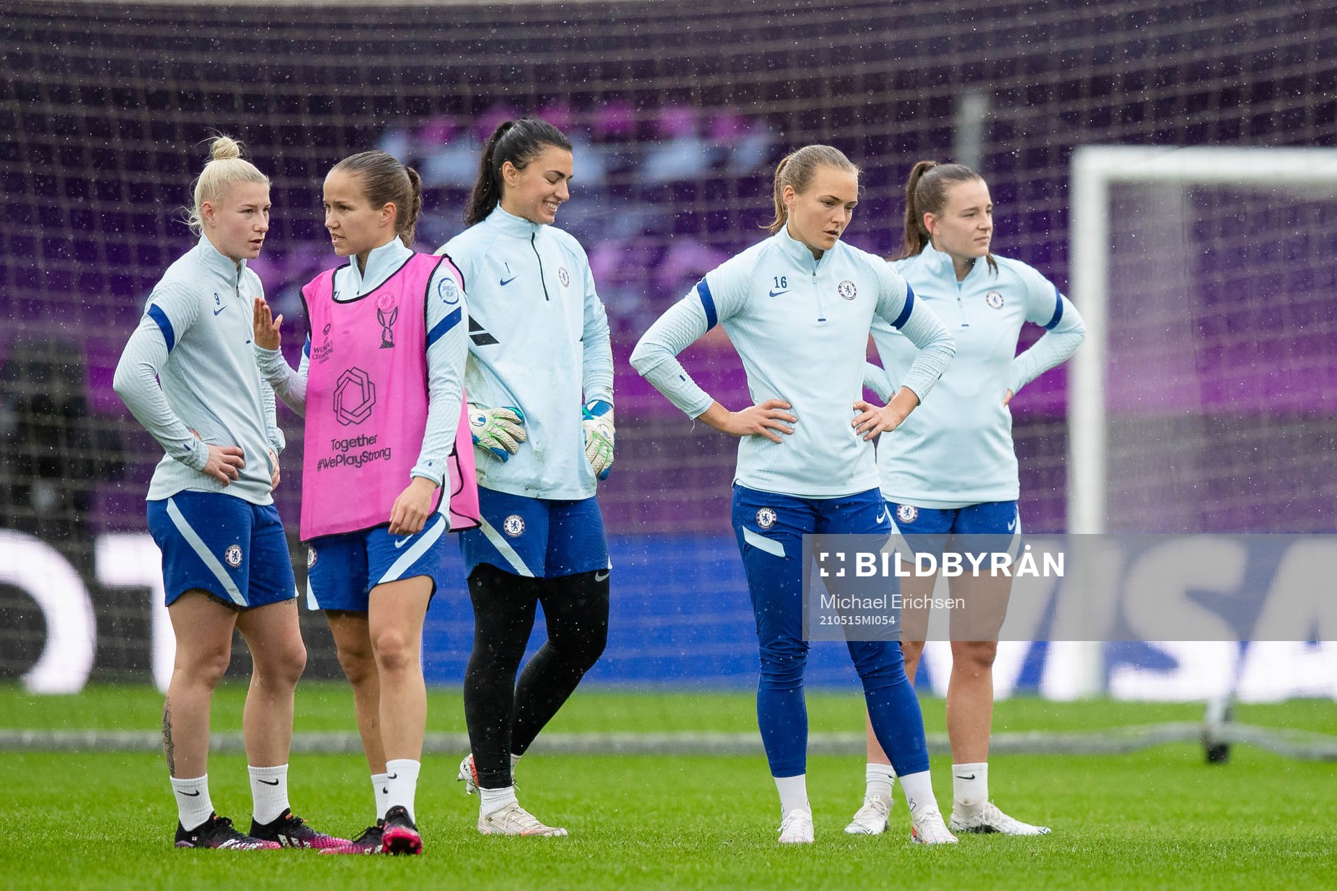 Goalkeeper Zecira Musovic and Magdalena Eriksson of Chelsea