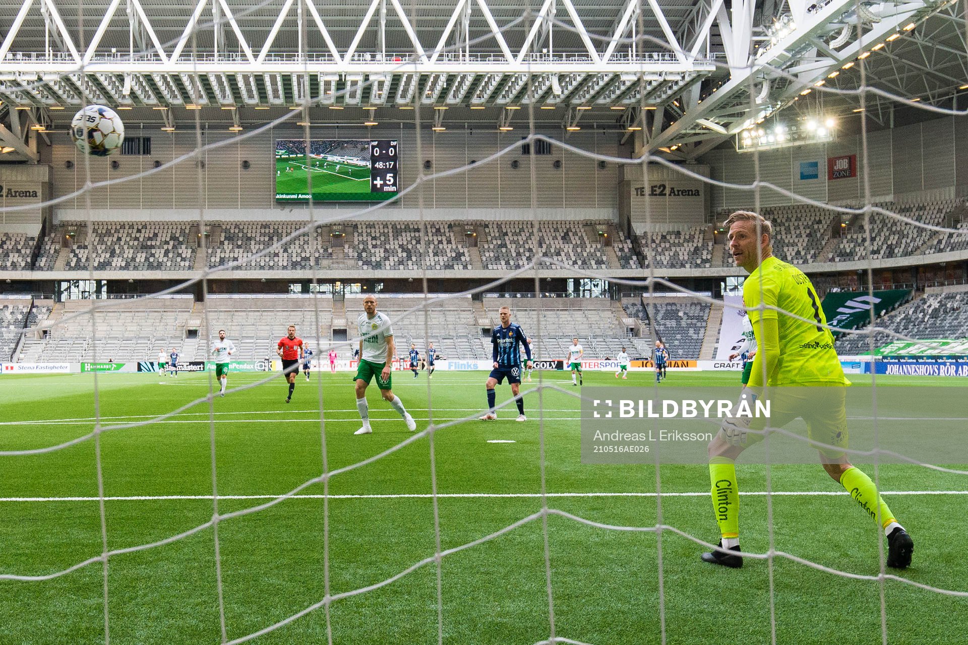 Djurgårdens Kalle Holmberg gör 0-1 bakom Hammarbys