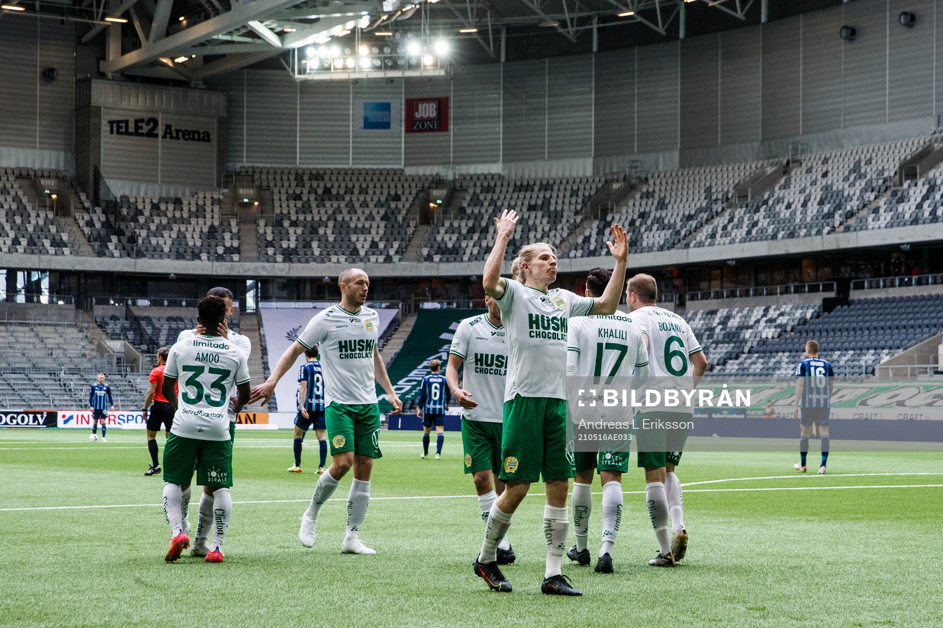 Hammarbys Gustav Ludwigson jublar