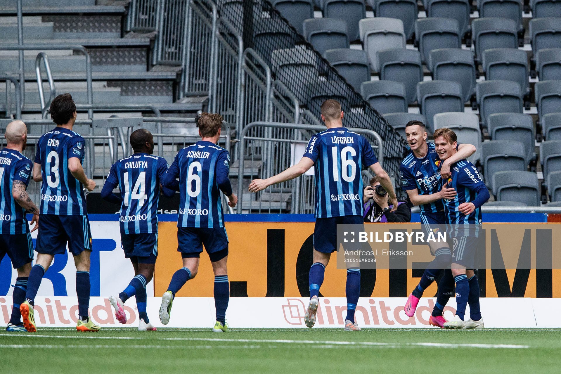 Djurgårdens Hampus Finndell jublar