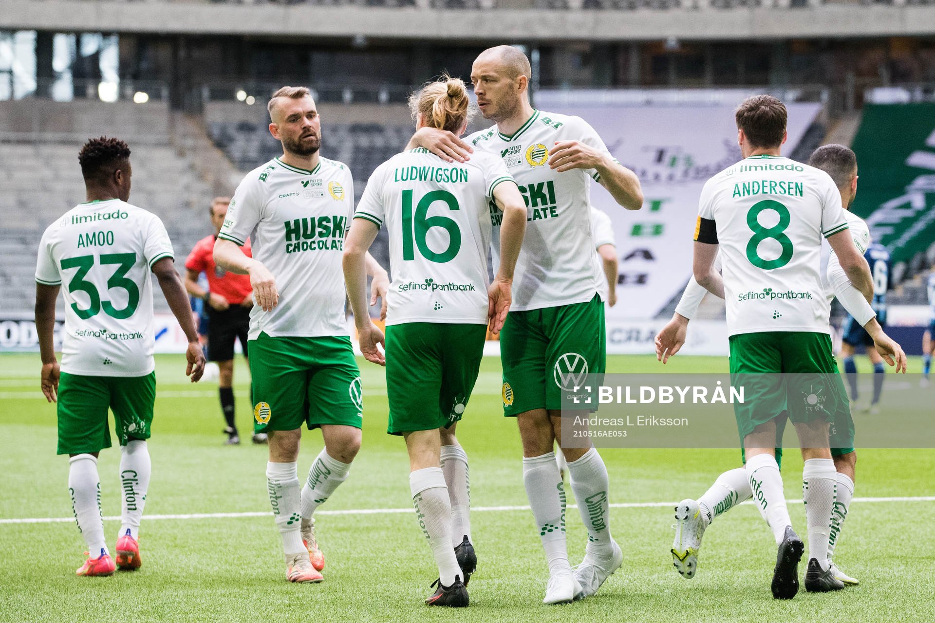 Hammarbys Mads Fenger Nielsen och Jon Gudni Fjoluson jublar