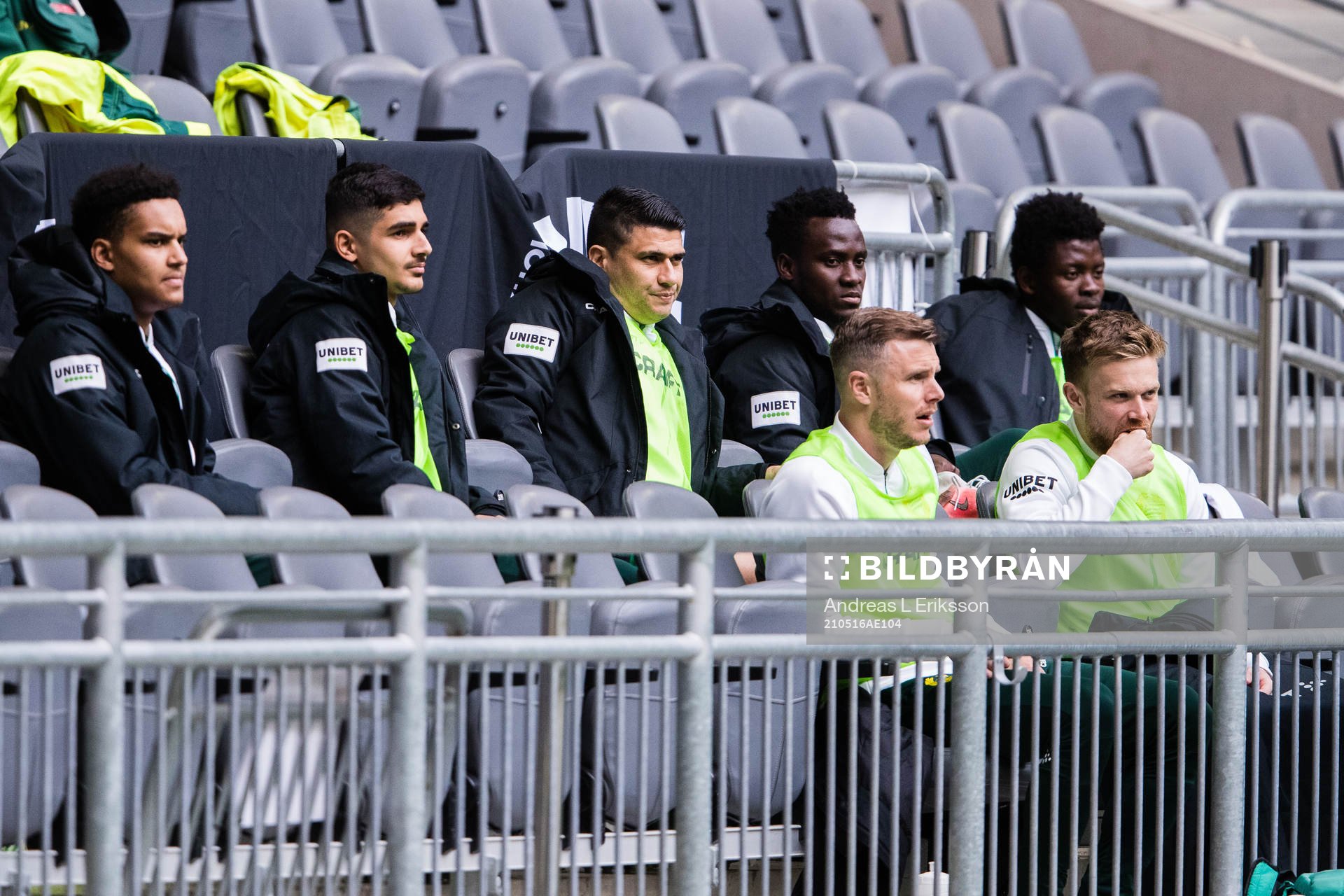 Hammarbys målvakt Oliver Dovin, Aimar Sher, Paulinho,