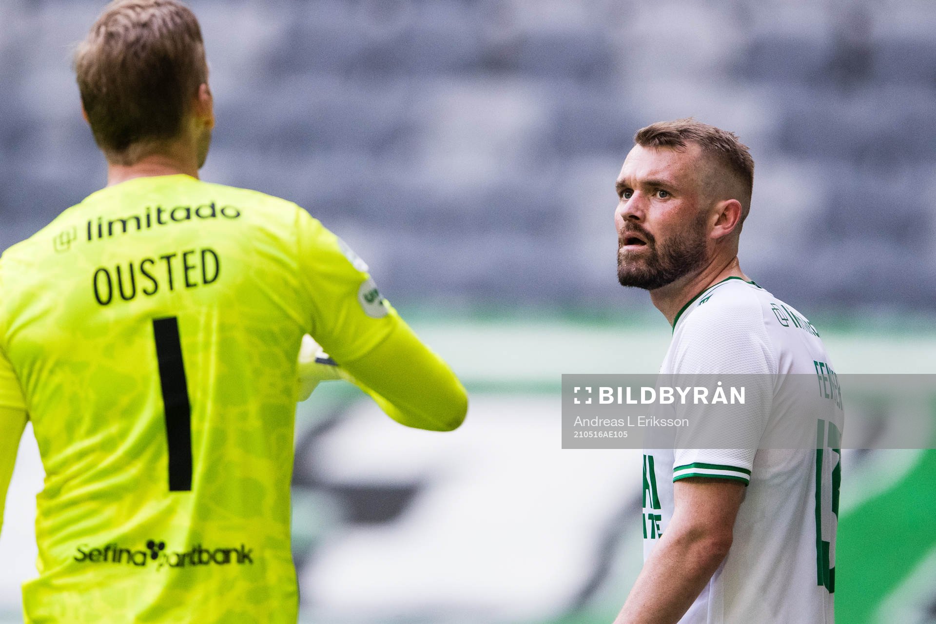 Hammarbys målvakt David Ousted och Mads Fenger Nielsen