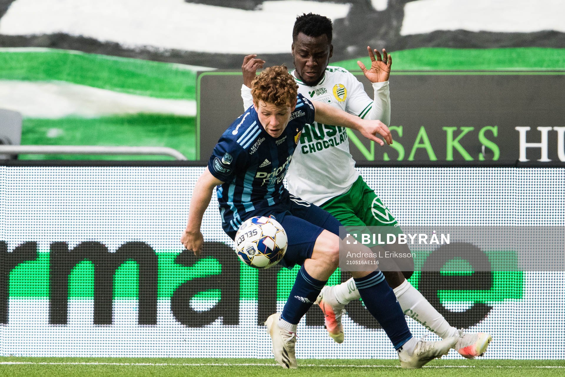 Djurgårdens Aslak Witry och Hammarbys David Accam