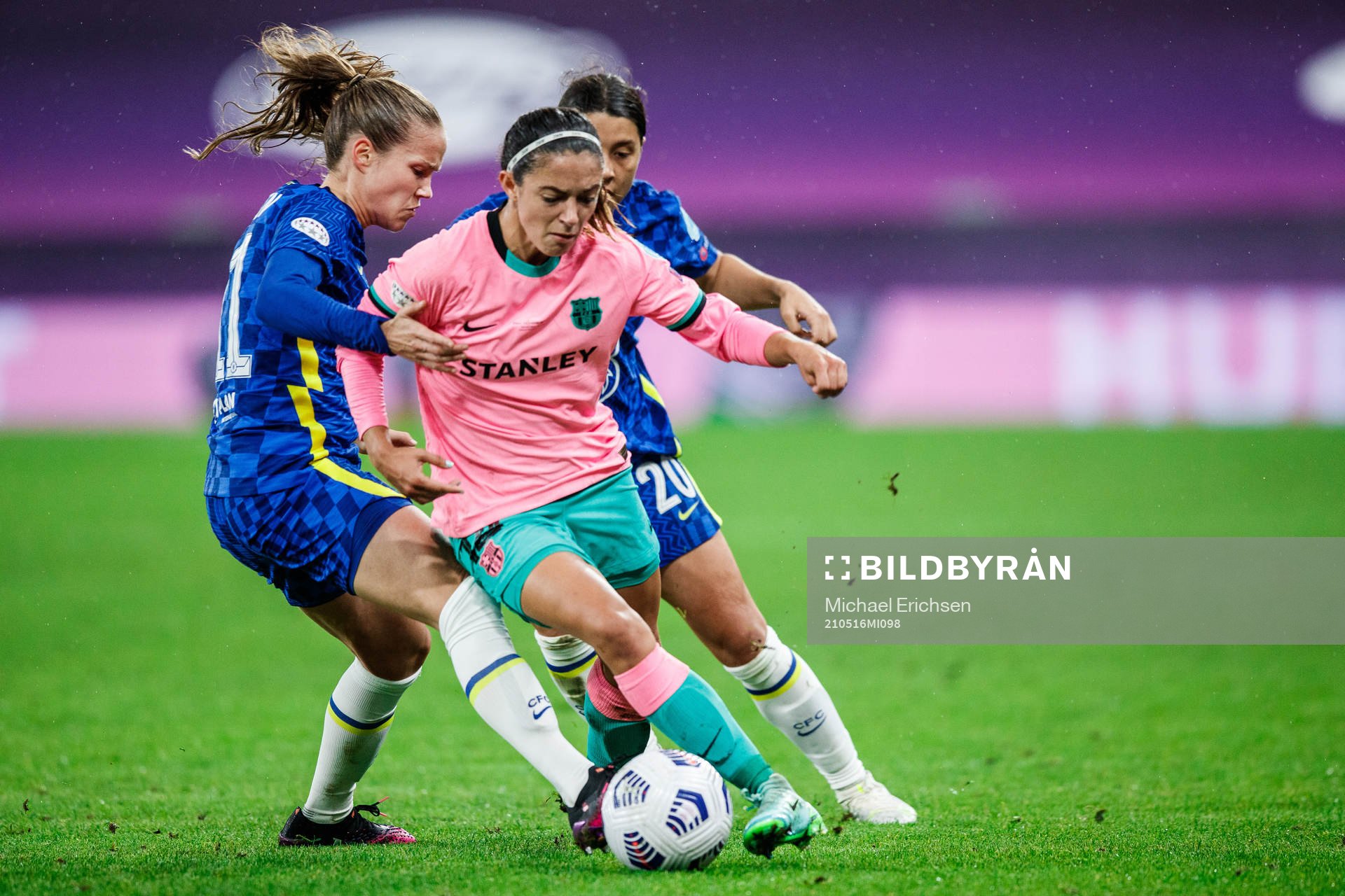 during the UEFA Women's Champions League football match