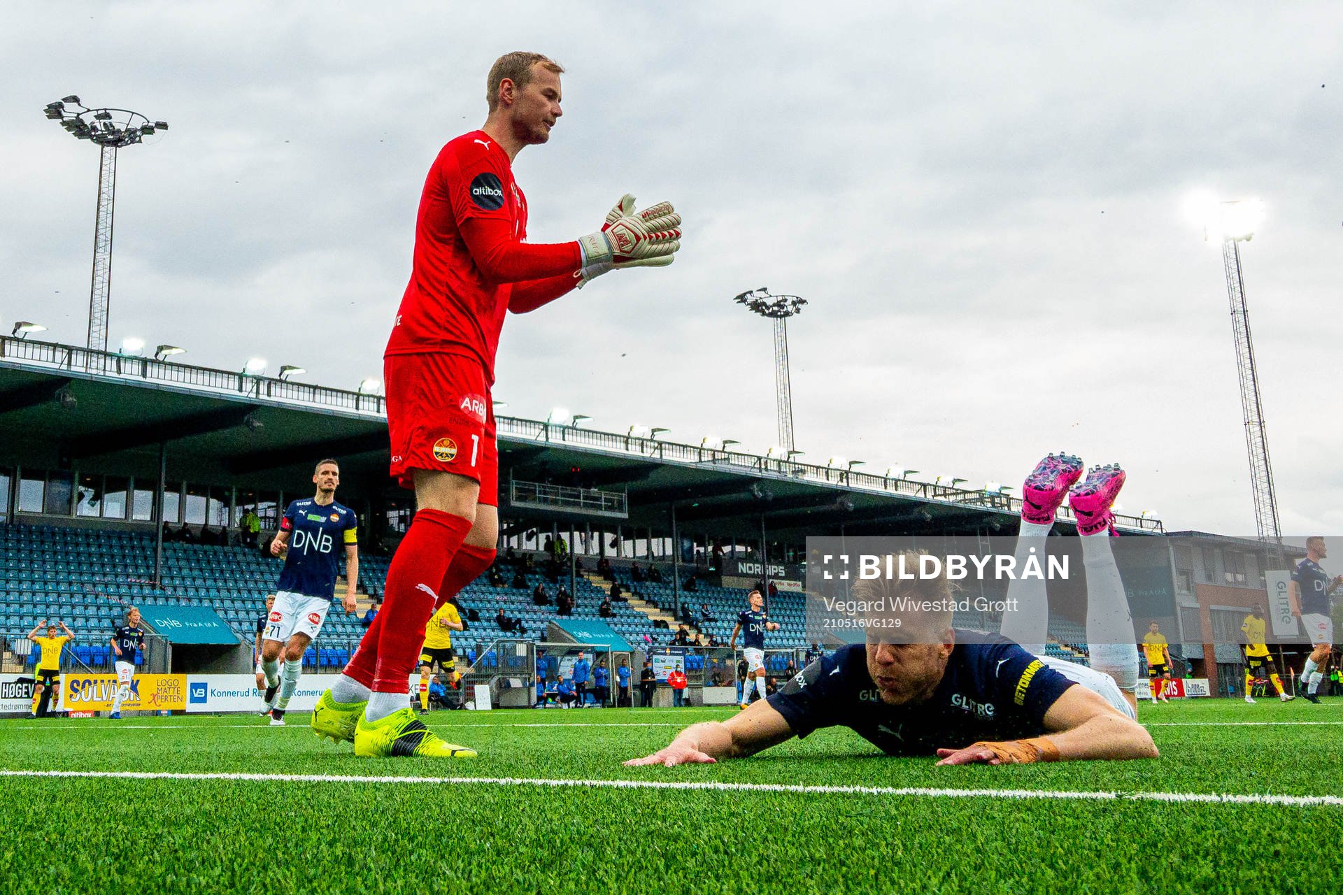 Goalkeeper Viljar Myhra and Niklas Gunnarsson of