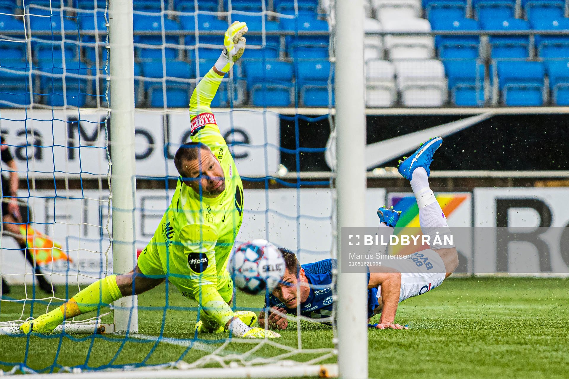 Kristoffer Haugen of Molde scores a disallowed goal