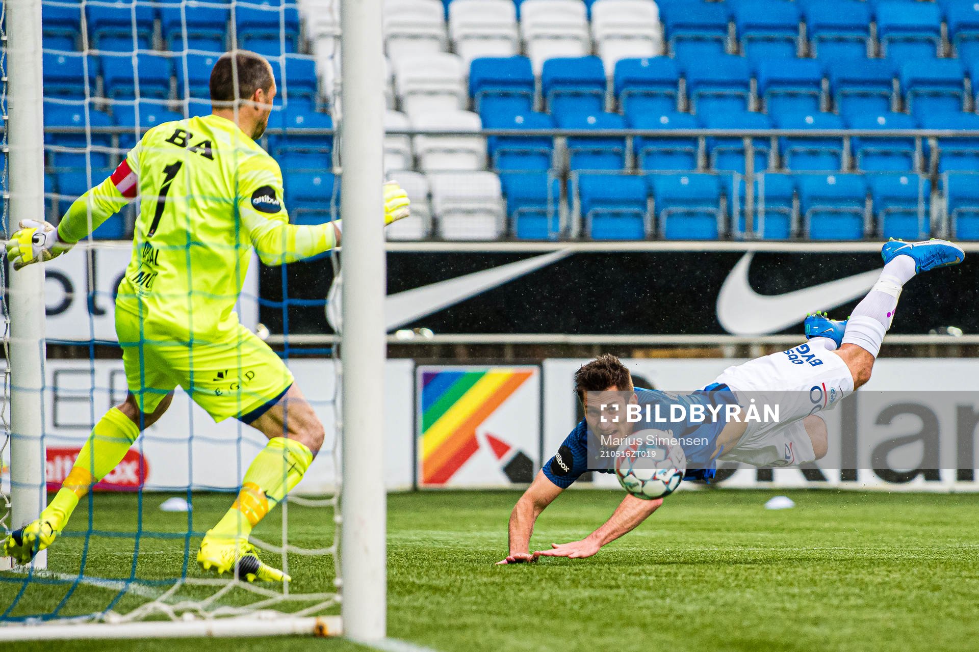 Kristoffer Haugen of Molde scores a disallowed goal