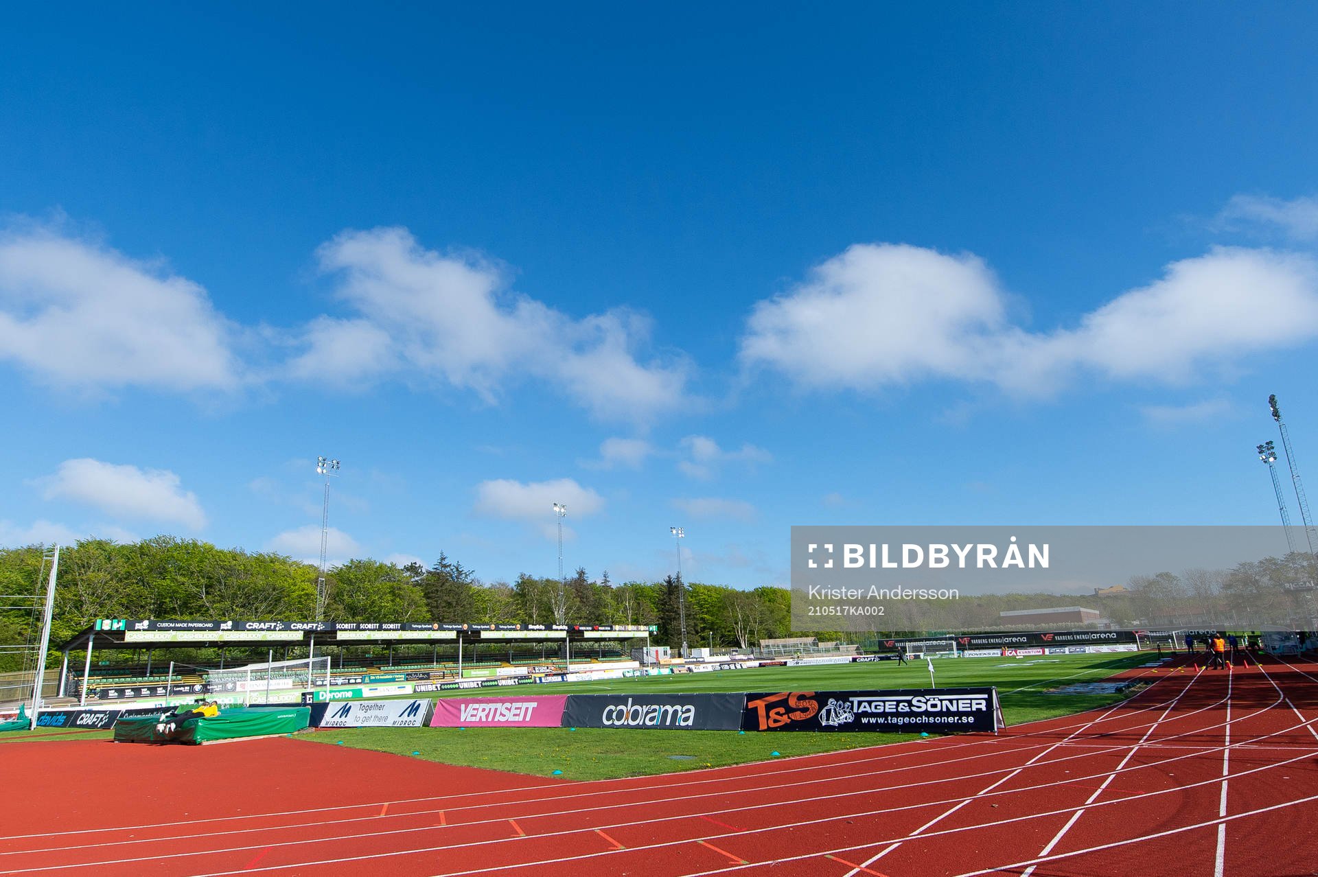 Varberg Energi Arena före fotbollsmatchen i Allsvenskan