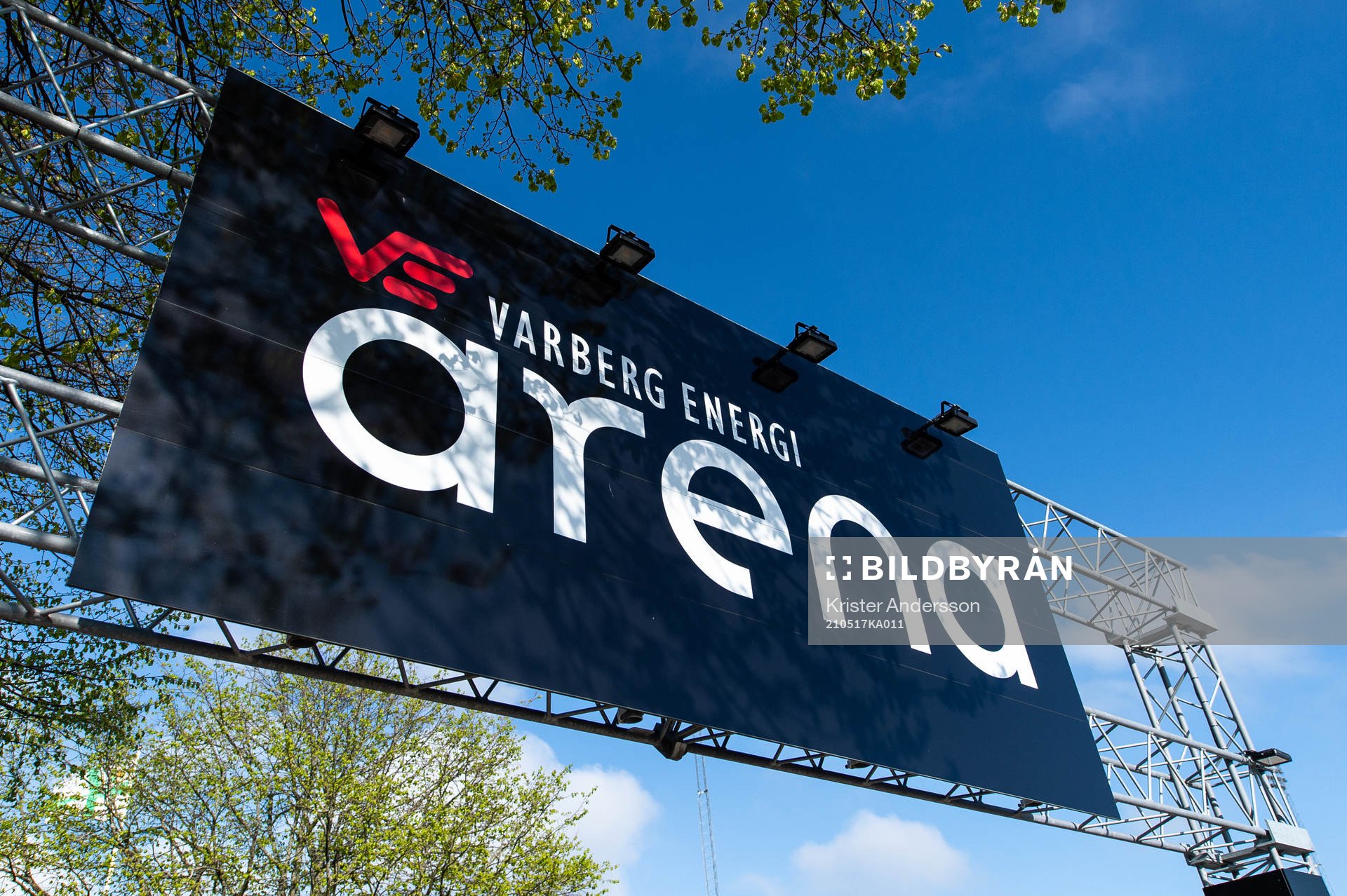 Varberg Energi Arena före fotbollsmatchen i Allsvenskan