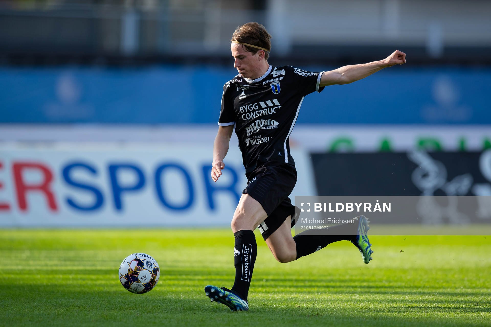Sirius Johan Karlsson under fotbollsmatchen i Allsvenskan mellan IFK Göteborg och Sirius den 17 maj 2021 i Göteborg. 