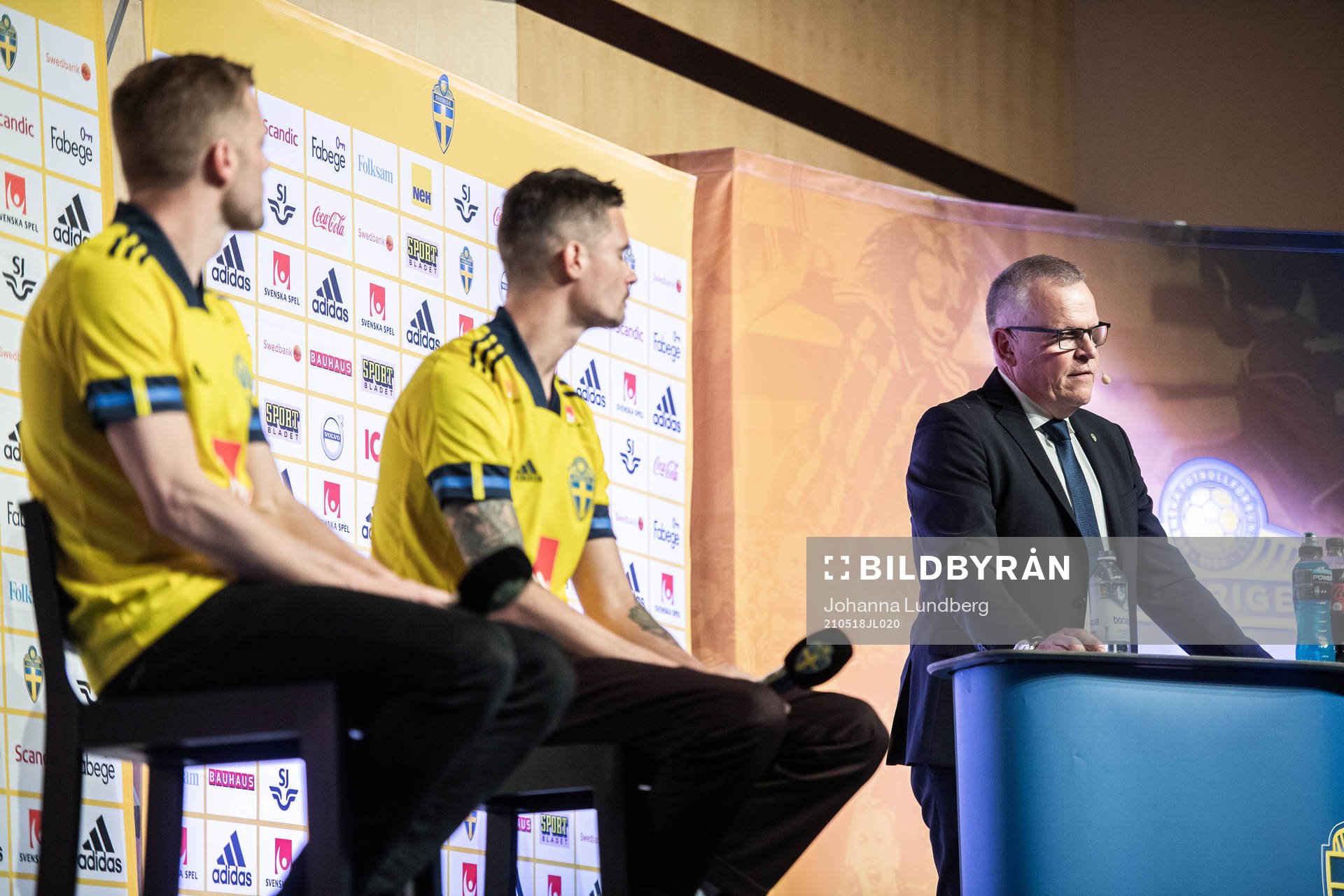 Sebastian Larsson, Mikael Lustig and head coach Janne