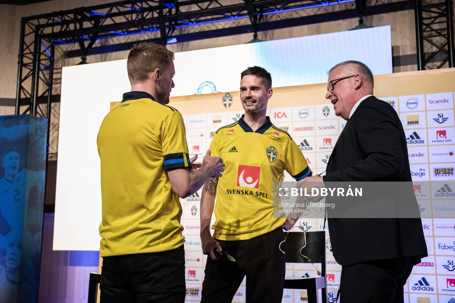Sebastian Larsson, Mikael Lustig and head coach Janne