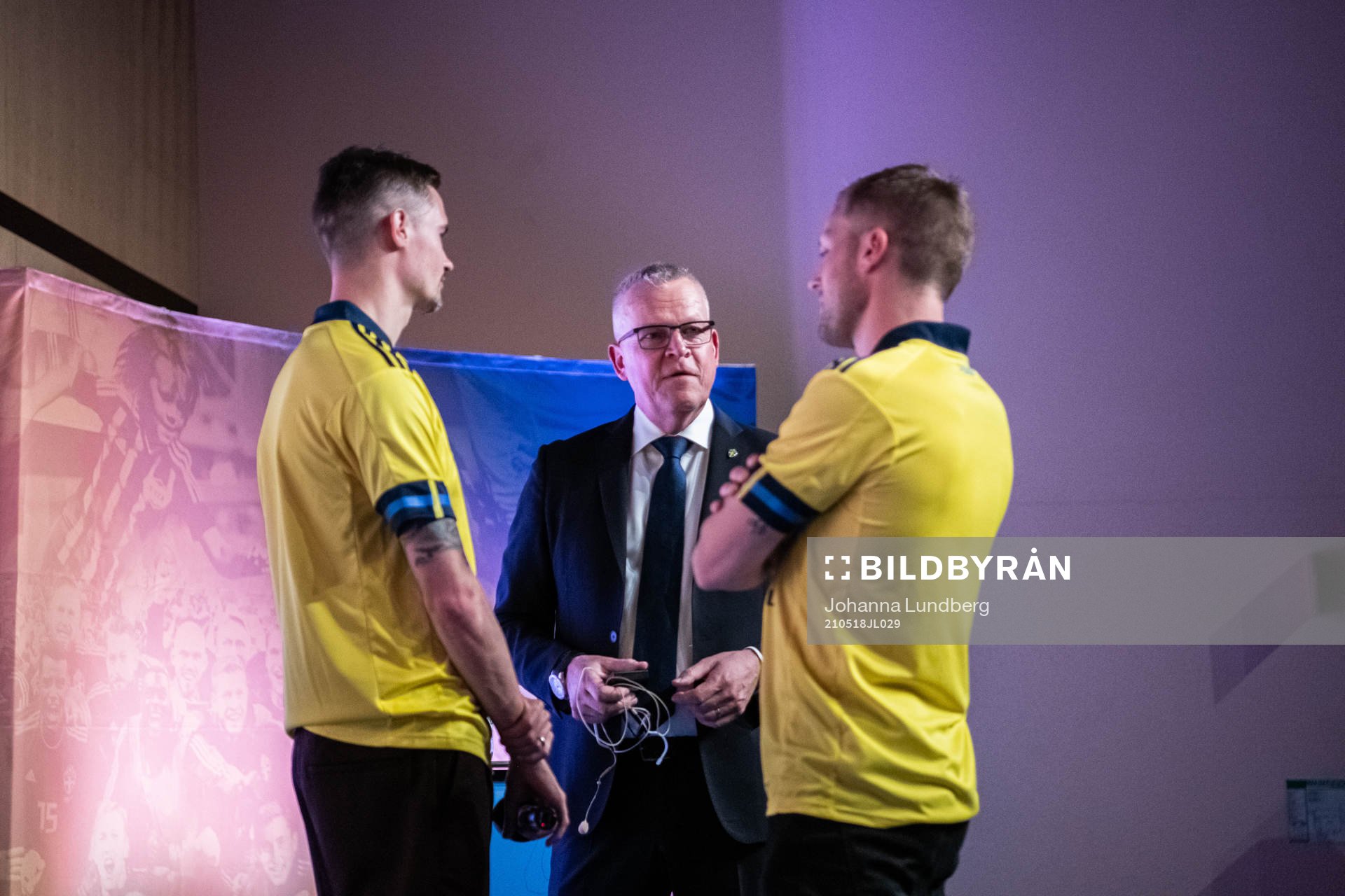 Sebastian Larsson, Mikael Lustig and head coach Janne